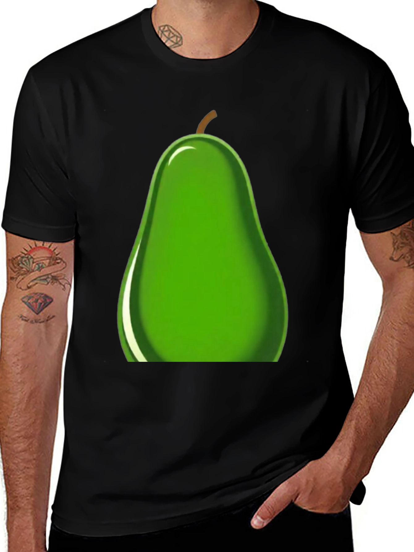 Avocado Graphic Tee - Black Cotton T-Shirt