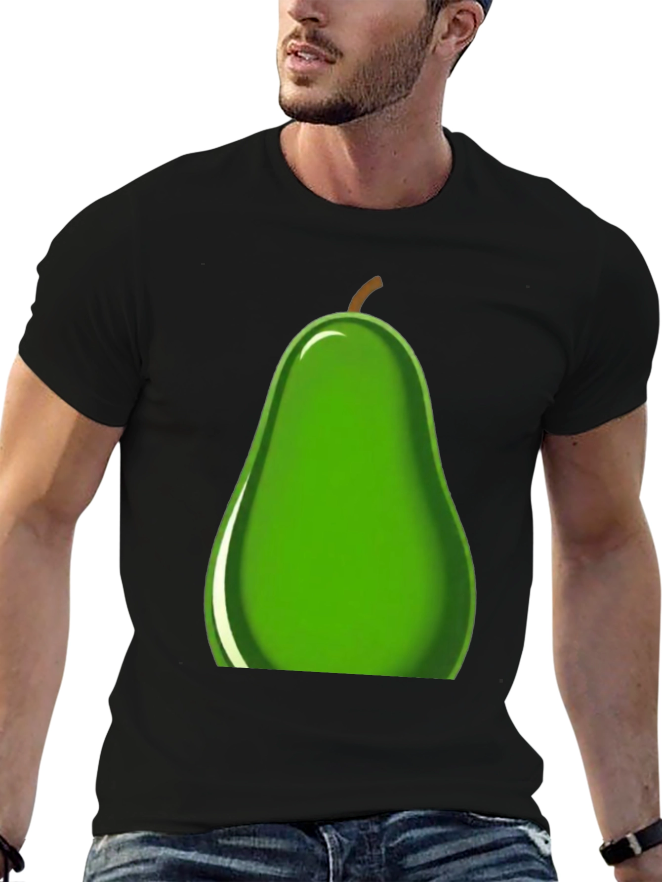 Avocado Graphic Tee - Black Cotton T-Shirt