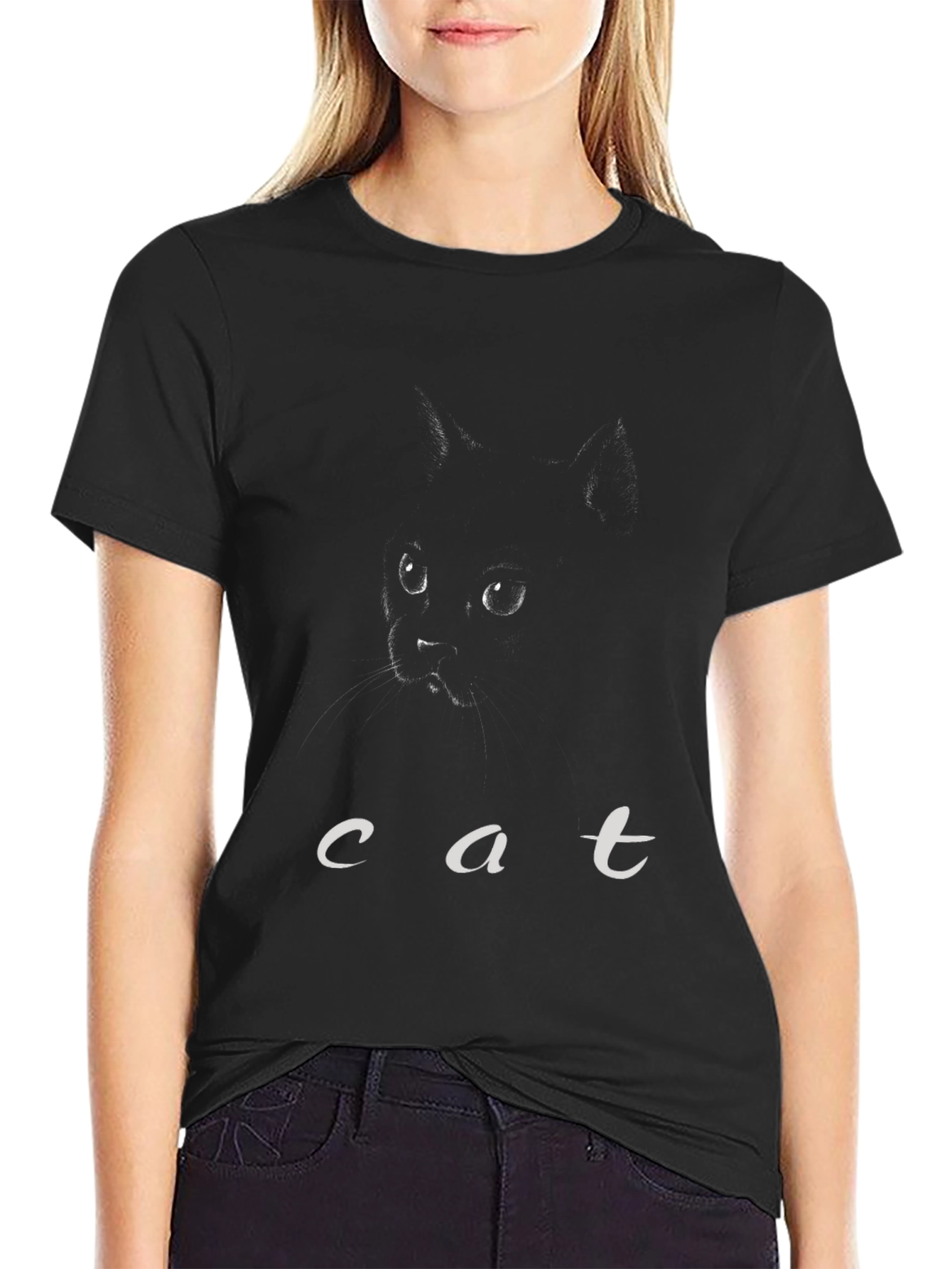 Black Cat Graphic Tee - Stylish Comfort