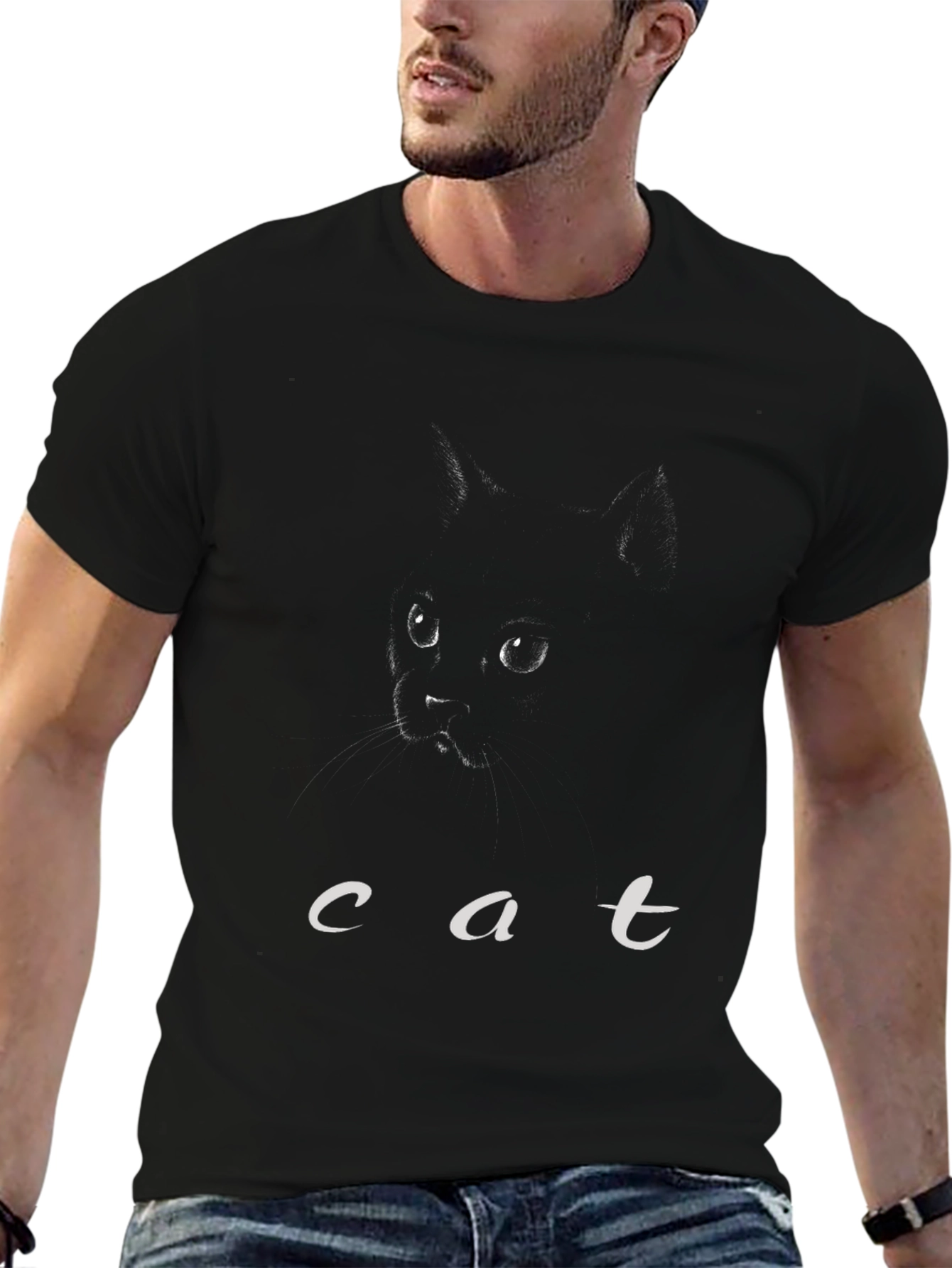 Black Cat Graphic Tee - Stylish Comfort