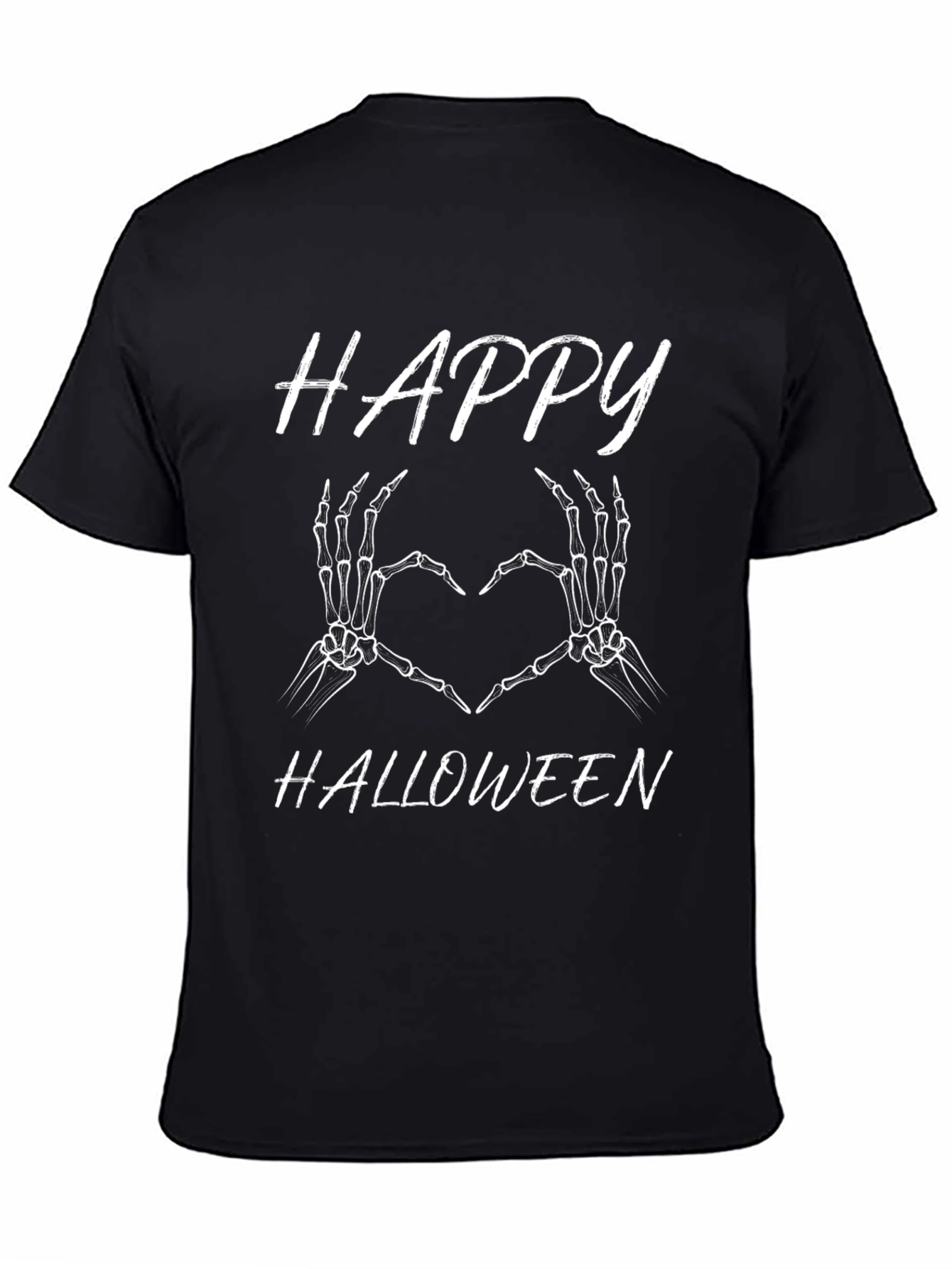 Happy Halloween Skeleton Hand Heart Graphic Tee