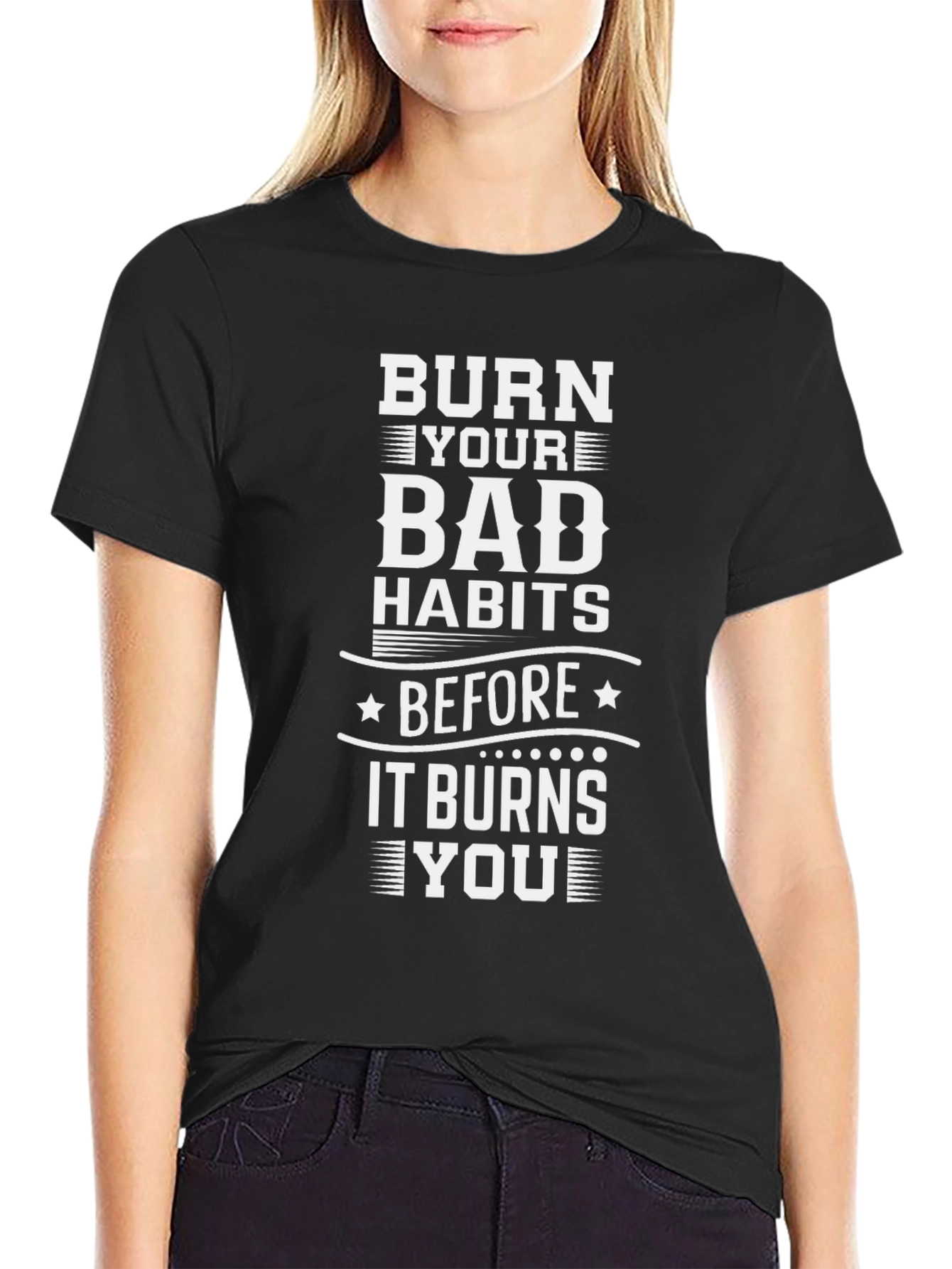 Burn Bad Habits Black Graphic Tee