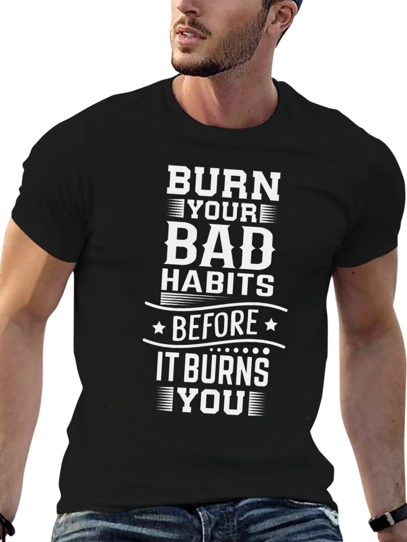 Burn Bad Habits Black Graphic Tee