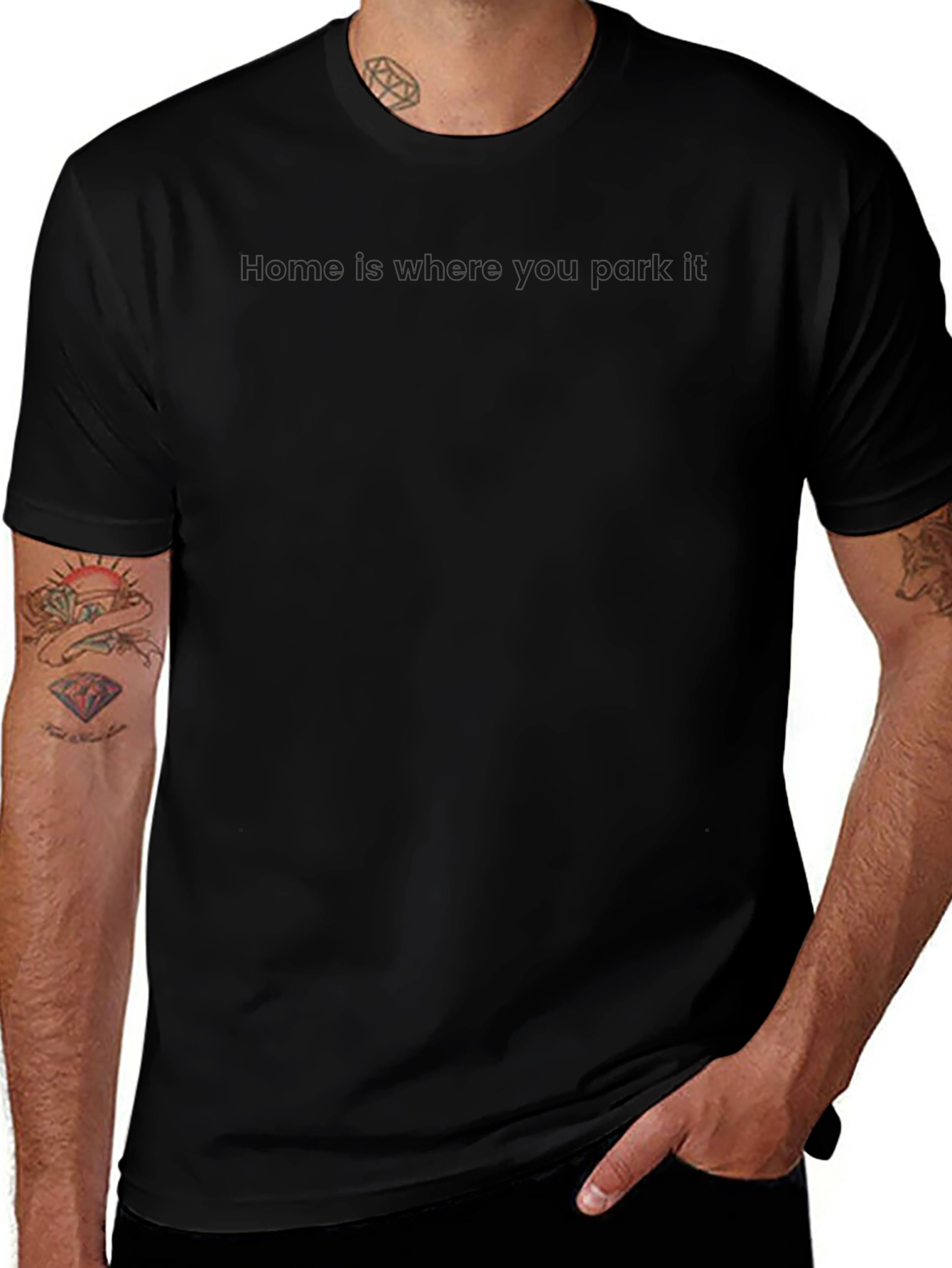 Mens Solid Black Classic Fit T-Shirt