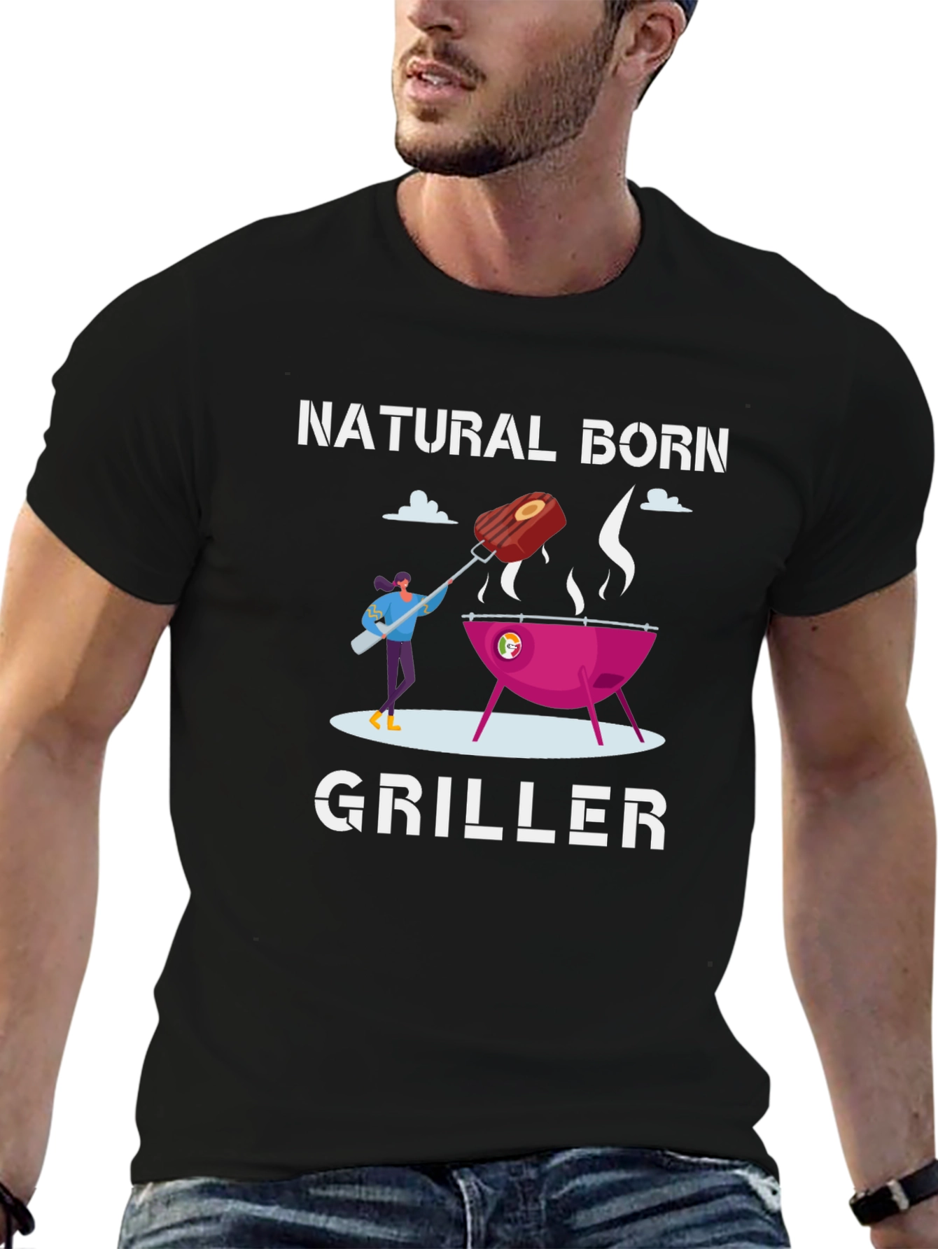 Natural Born Griller T-Shirt - BBQ Theme