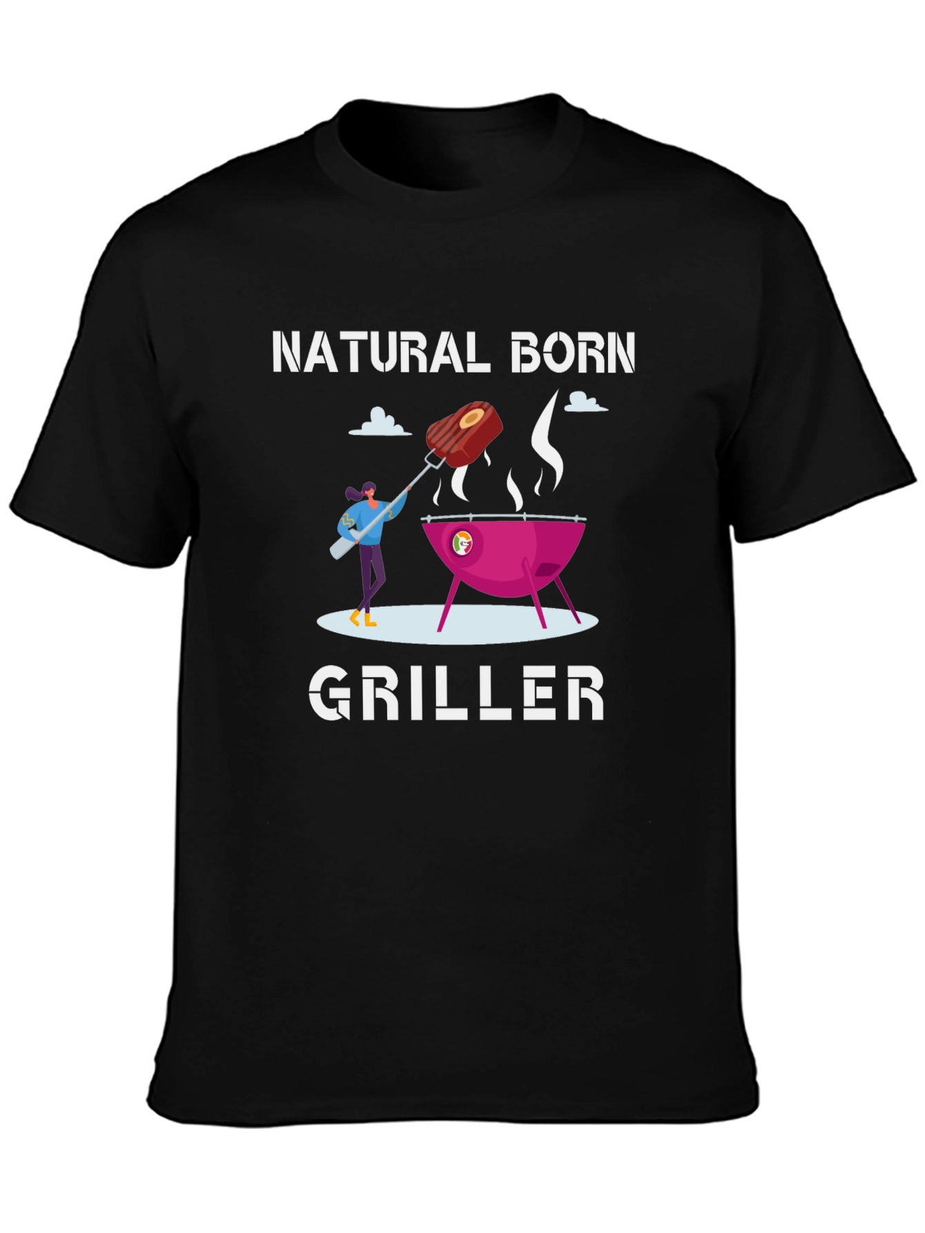 Natural Born Griller T-Shirt - BBQ Theme