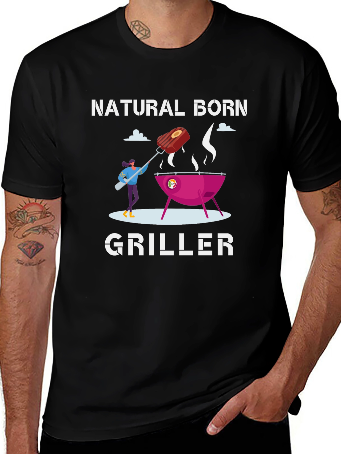 Natural Born Griller T-Shirt - BBQ Theme