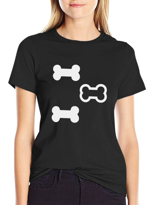 Dog Bone Print T-Shirt – Minimalist Dog Lover Tee
