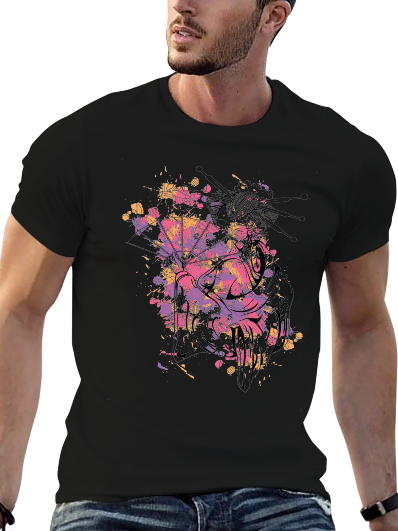 Abstract Art Black T-Shirt