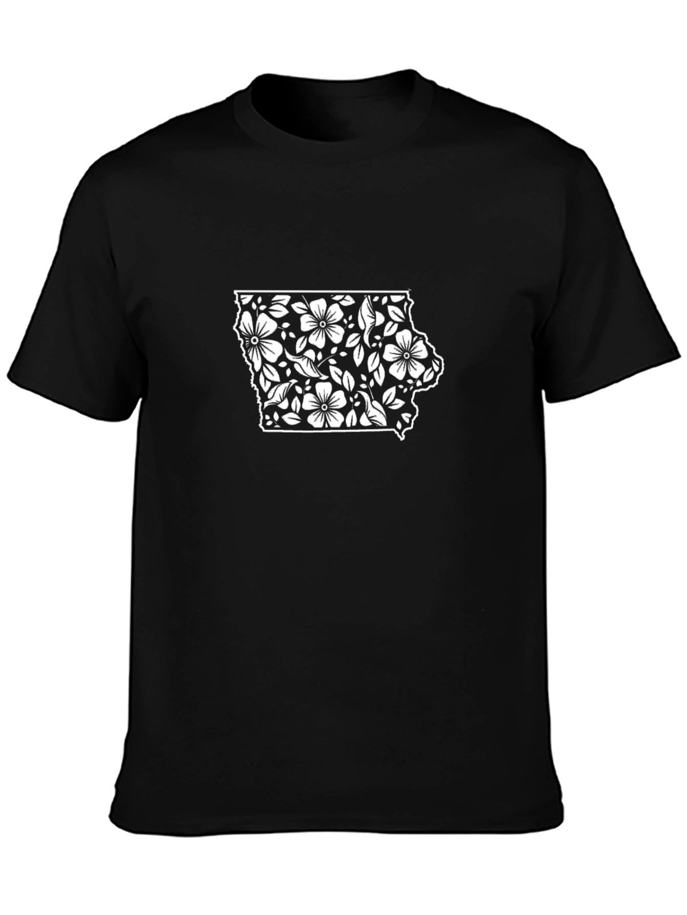 Floral Iowa State Outline T-Shirt