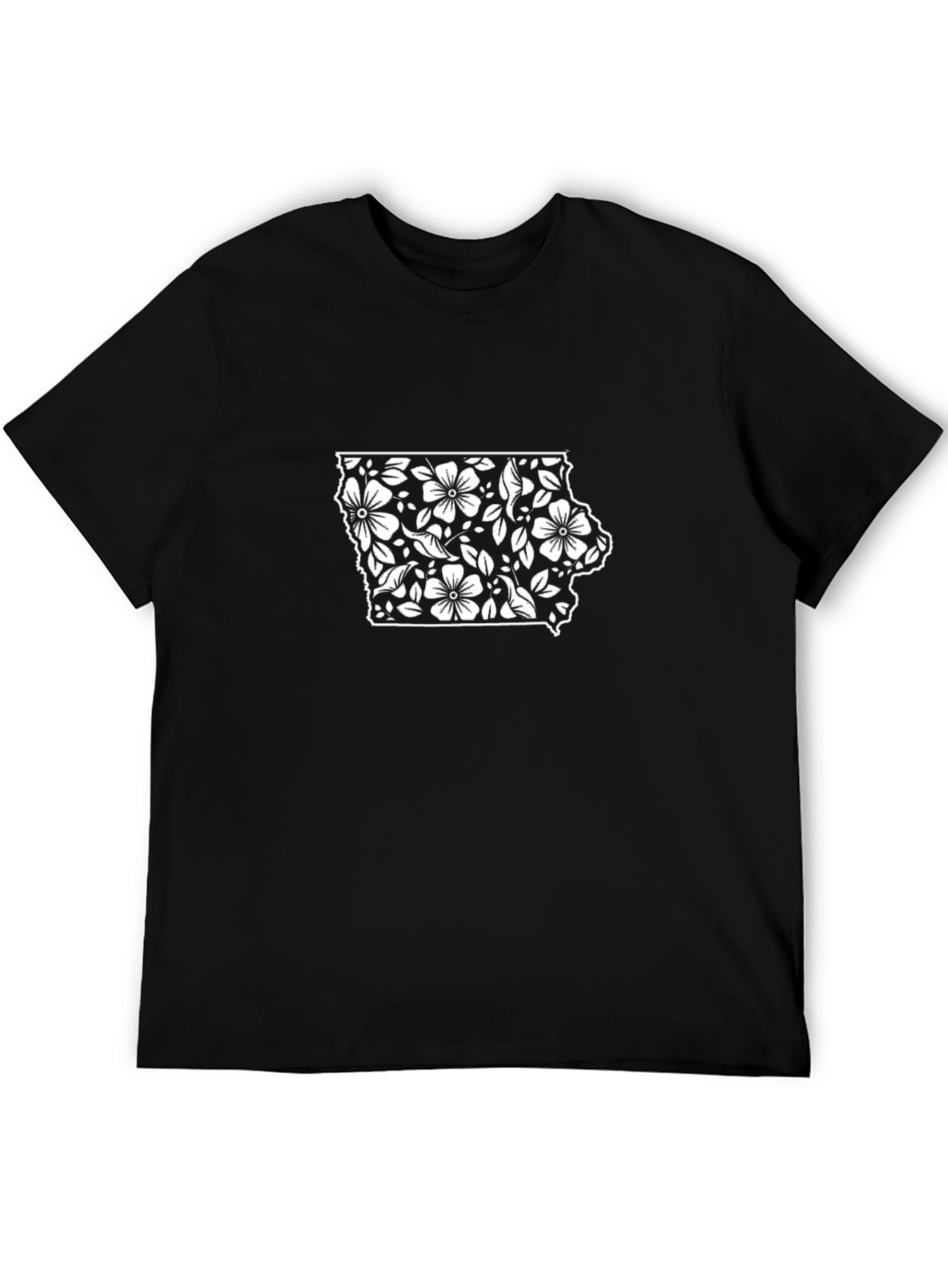 Floral Iowa State Outline T-Shirt