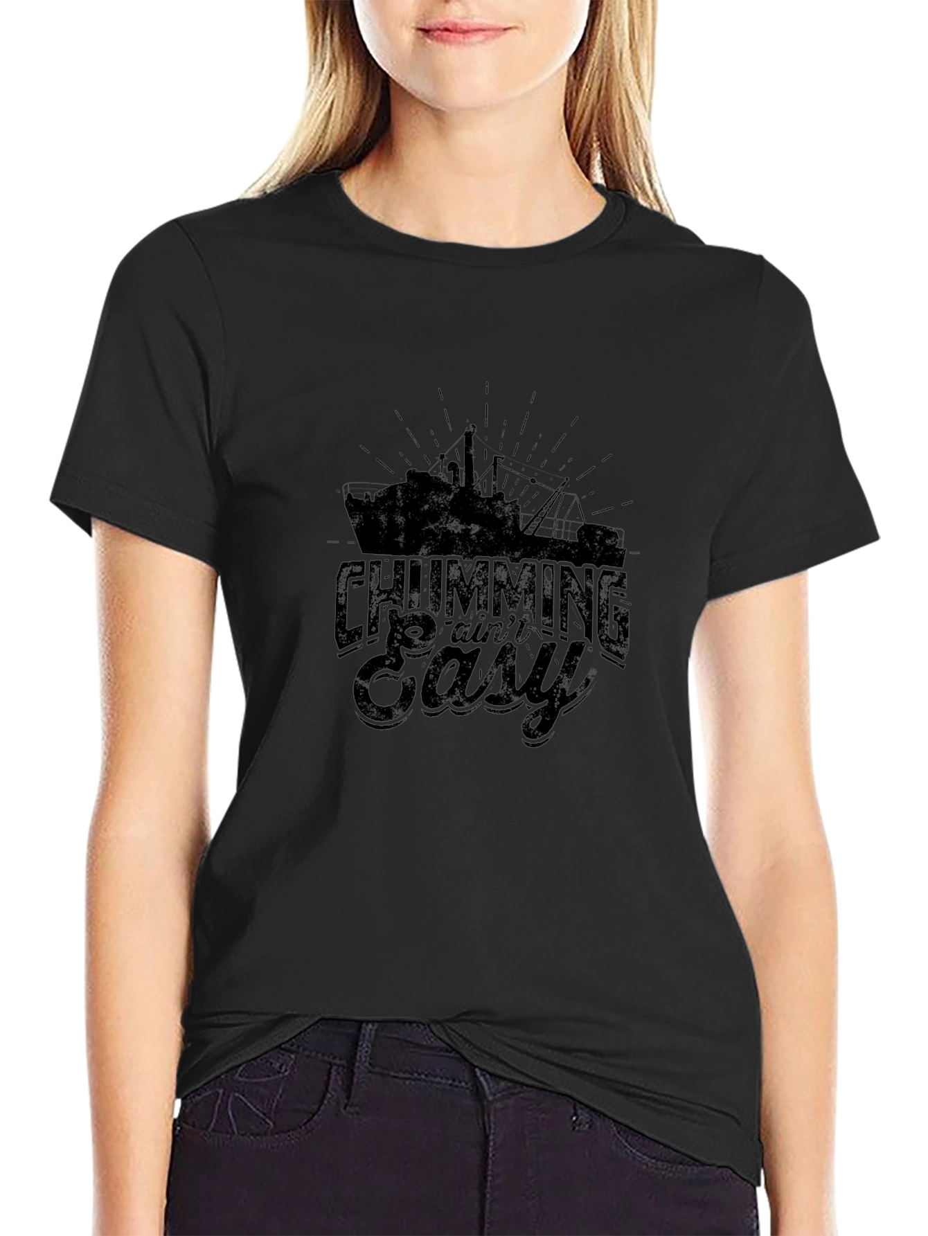 Chumming Aint Easy Black T-Shirt