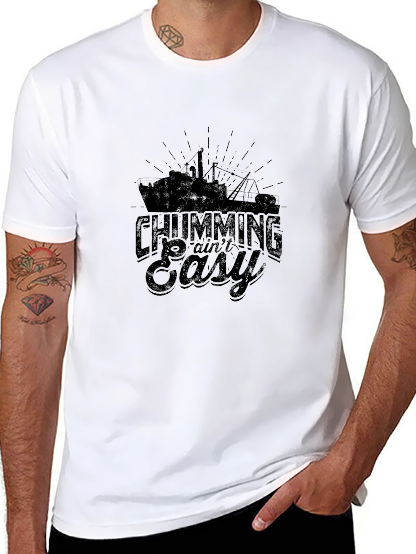 Chumming Aint Easy Black T-Shirt