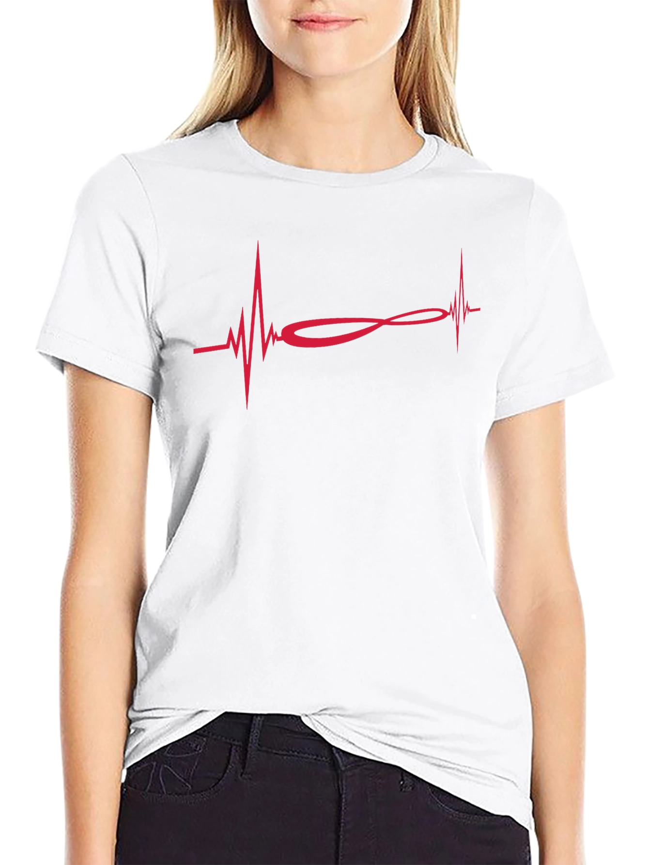 Heartbeat Infinity Symbol Graphic T-Shirt