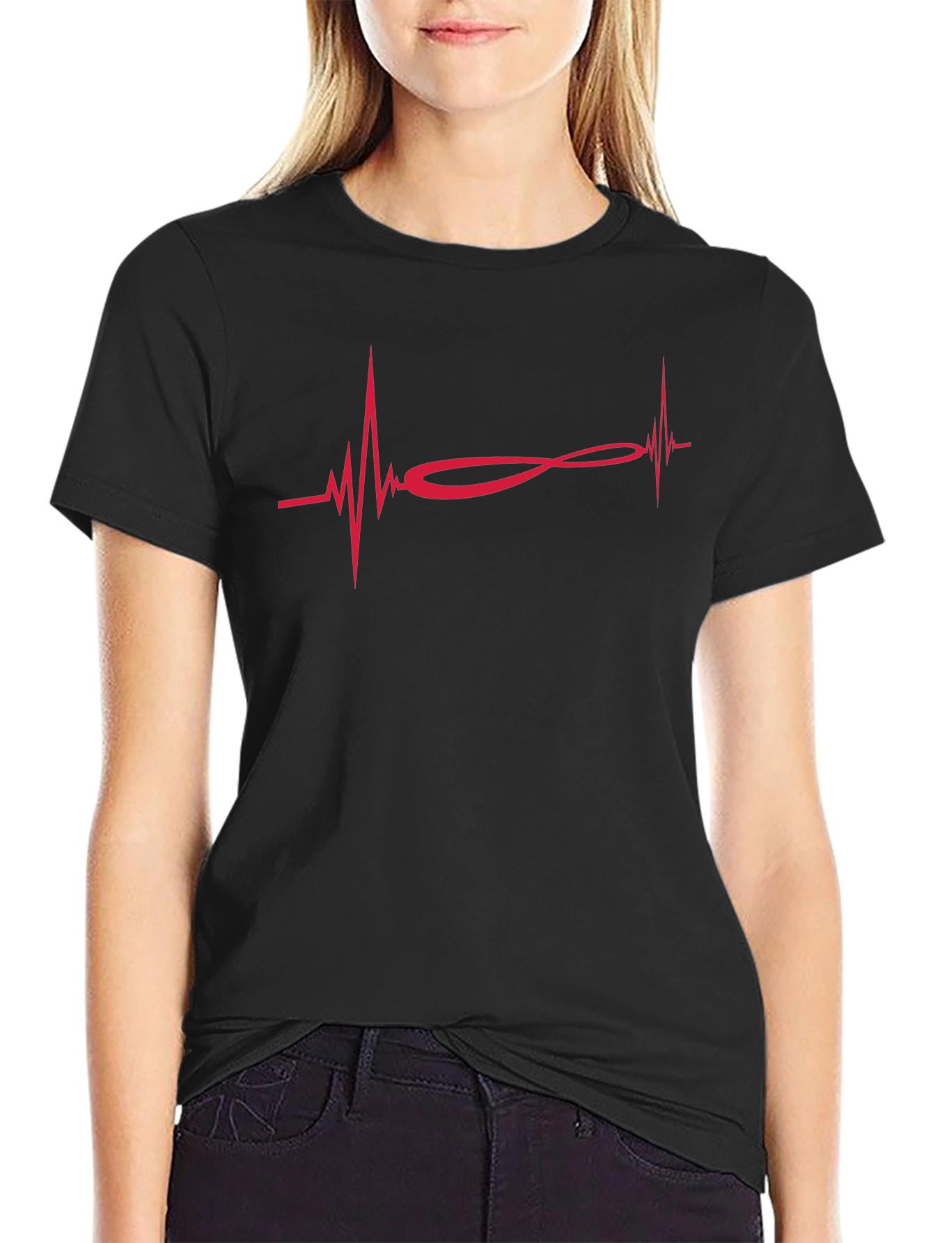 Heartbeat Infinity Symbol Graphic T-Shirt