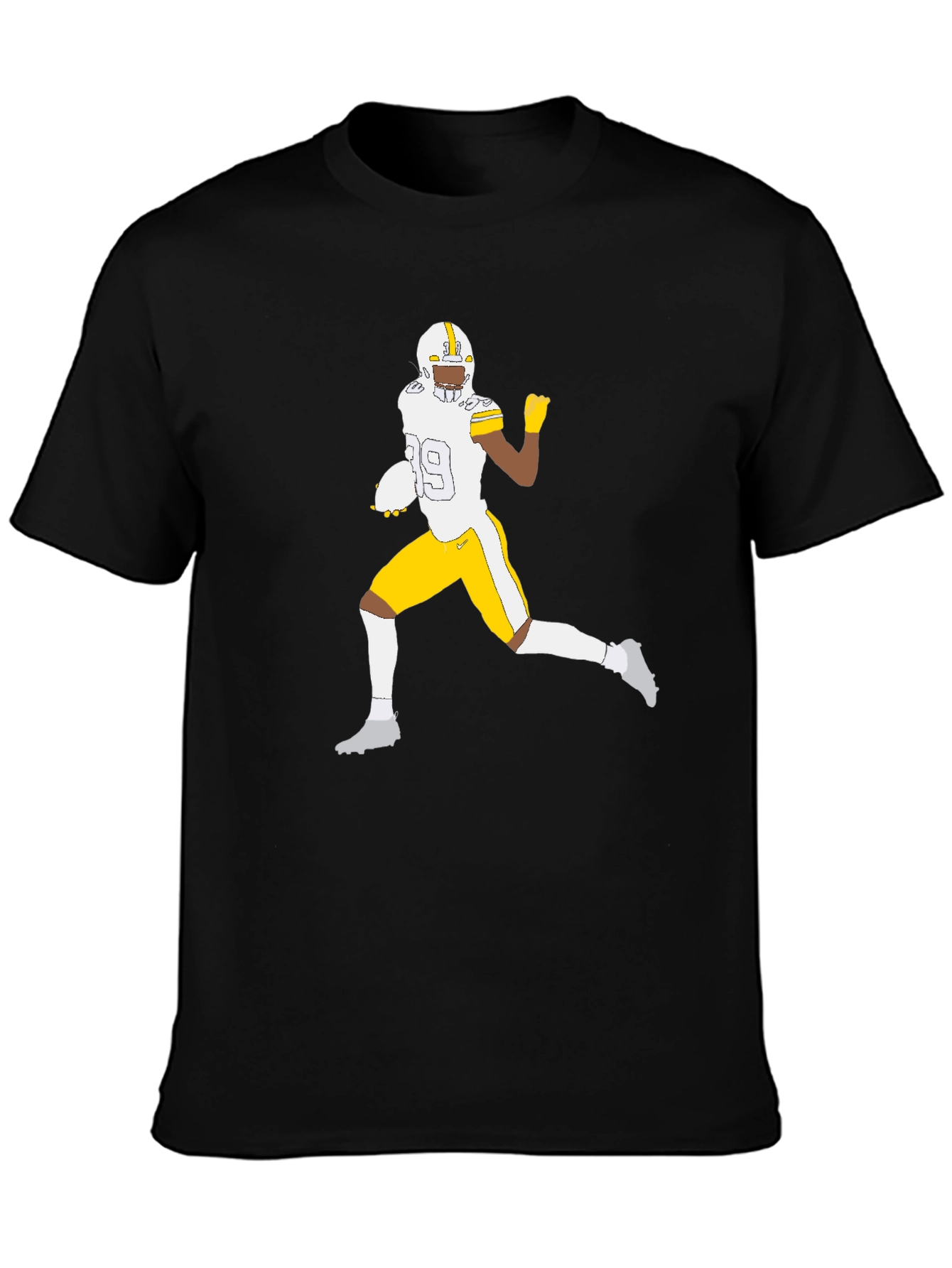 Football Player Graphic Tee - Black