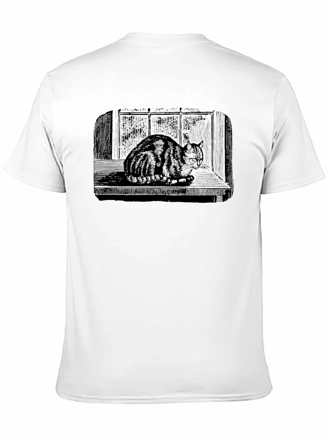 Cat Window Black T-Shirt