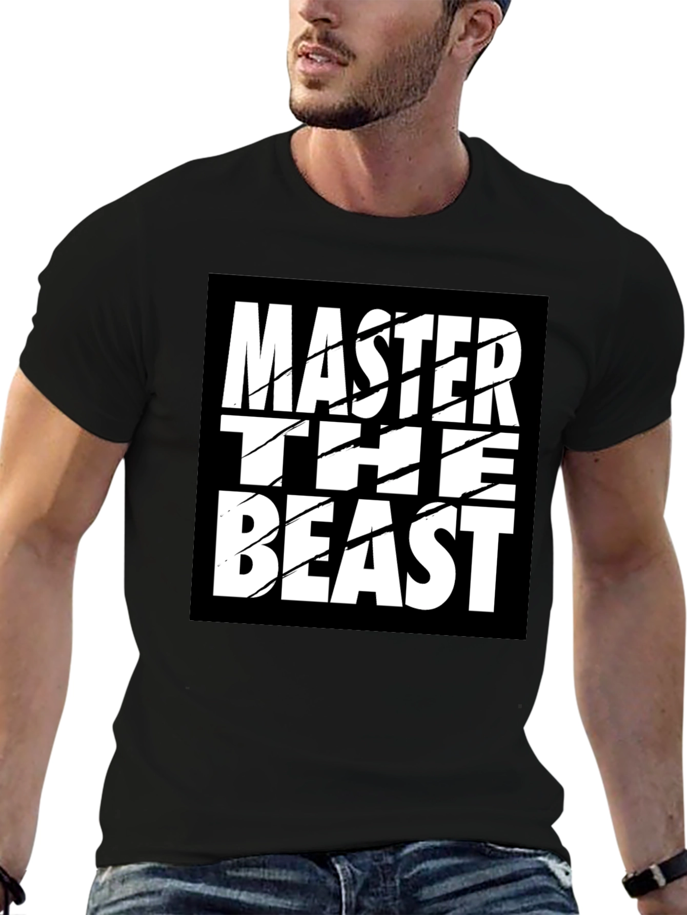 Master the Beast Black Graphic Tee Shirt