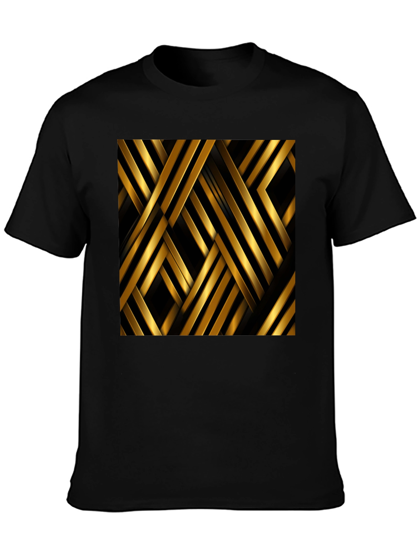 Geometric Gold Stripes T-Shirt
