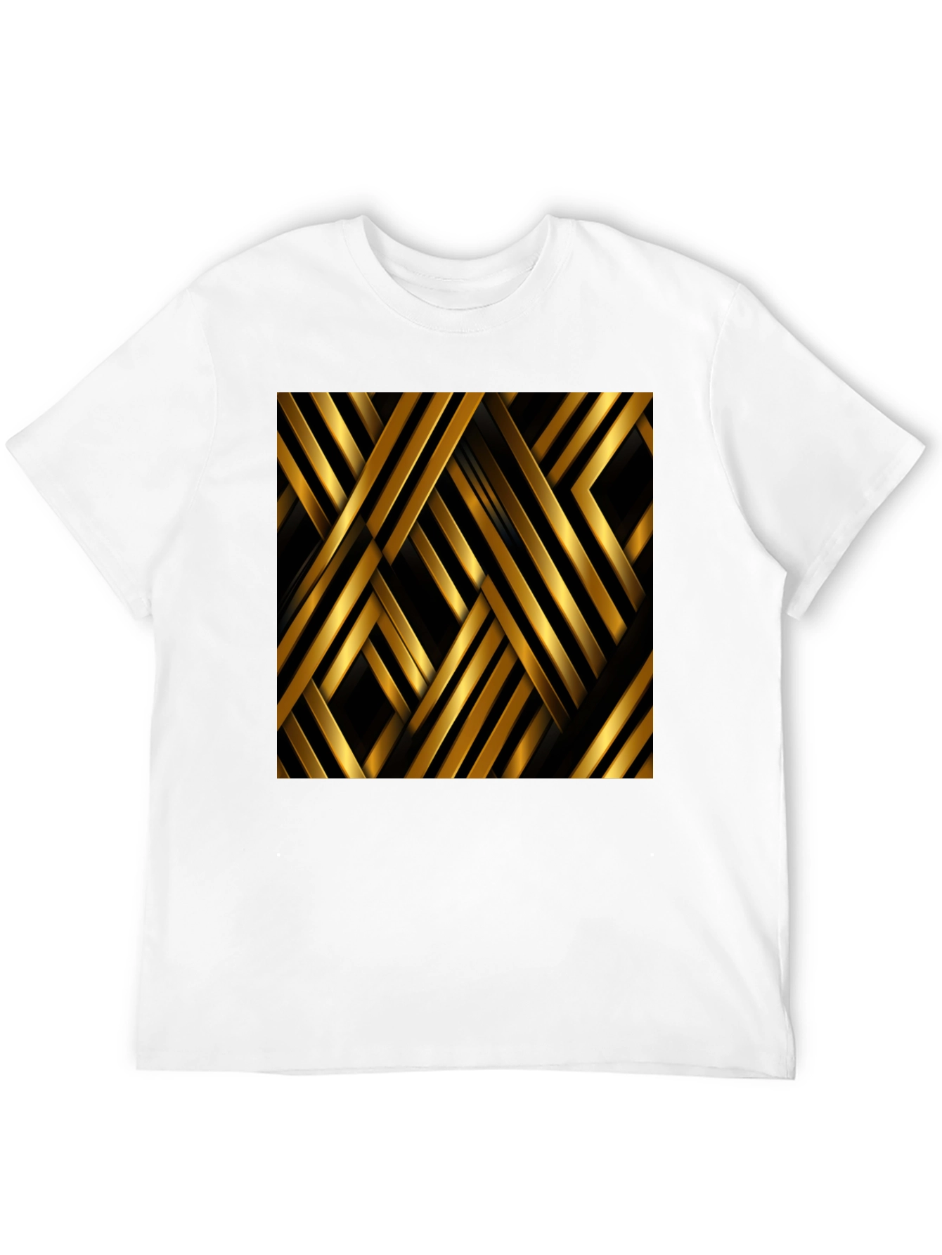Geometric Gold Stripes T-Shirt