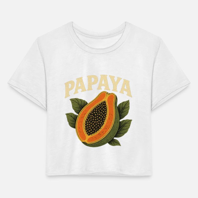 Vivid Papaya Illustration with Botanical Accents