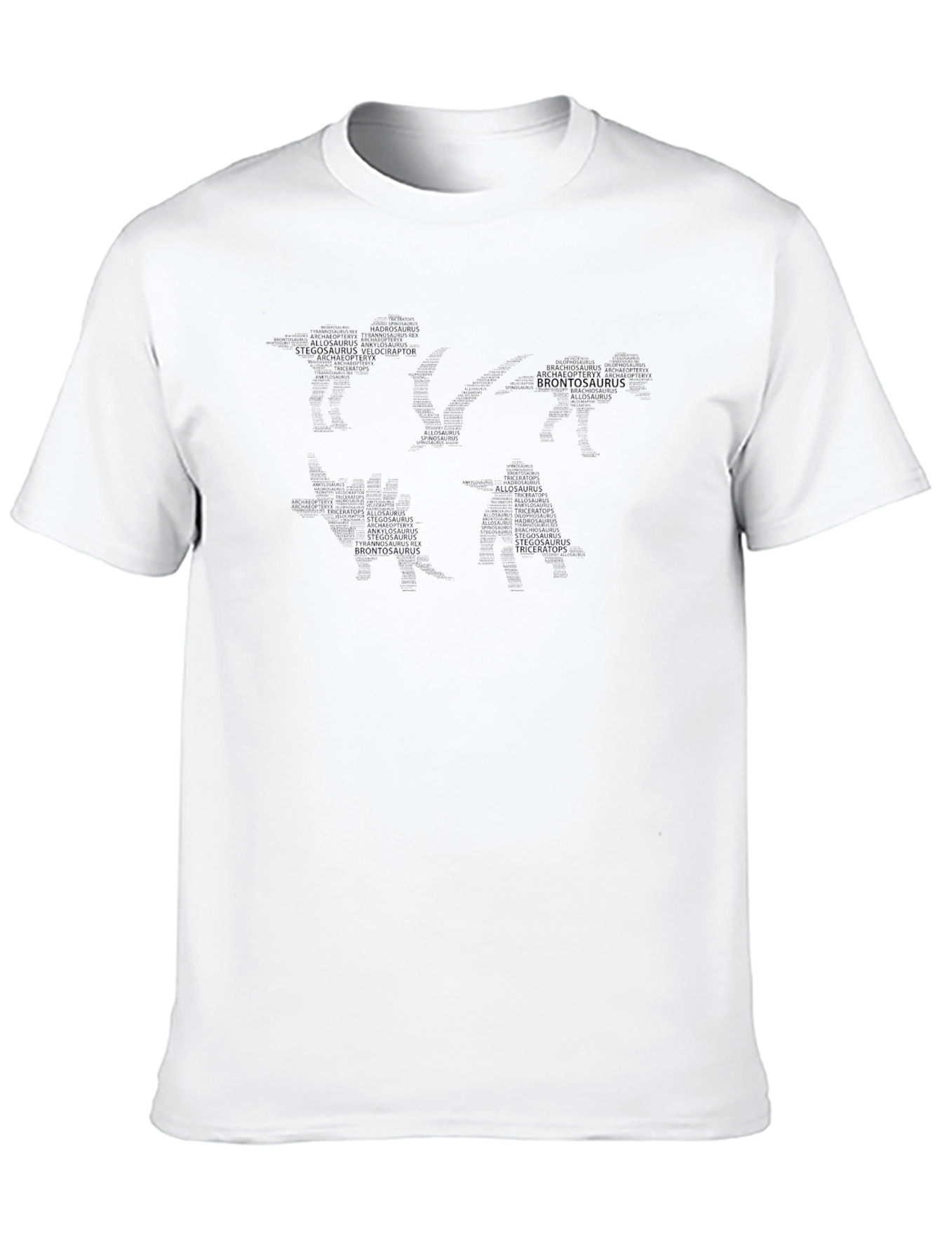 Dinosaur Word Art Graphic Black T-Shirt