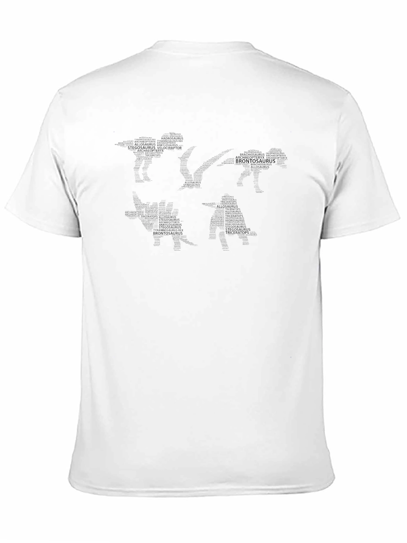 Dinosaur Word Art Graphic Black T-Shirt