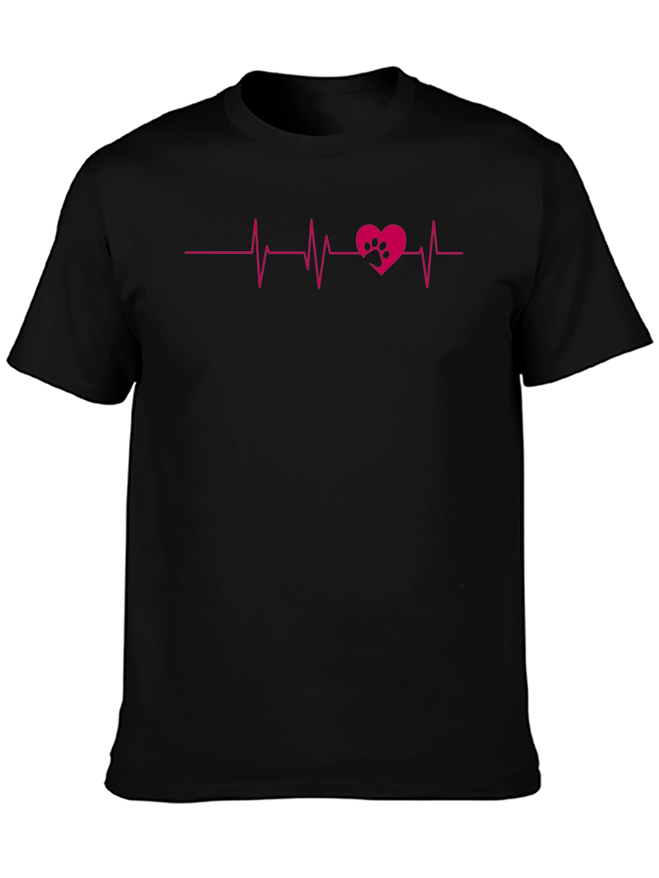 Paw Heartbeat Pink T-Shirt – Cute Dog Lover Tee