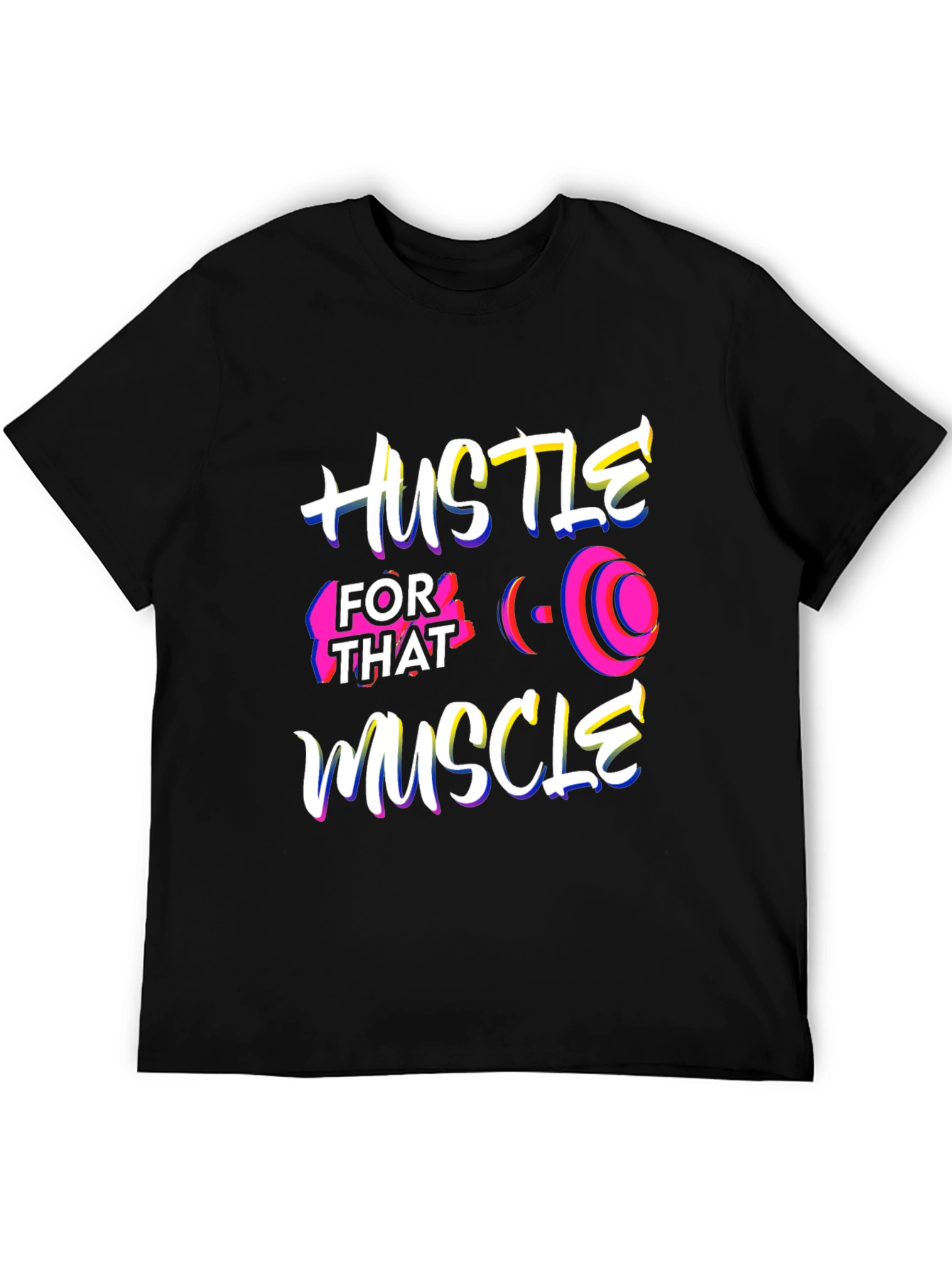 Hustle for That Muscle Graphic Tee - Black