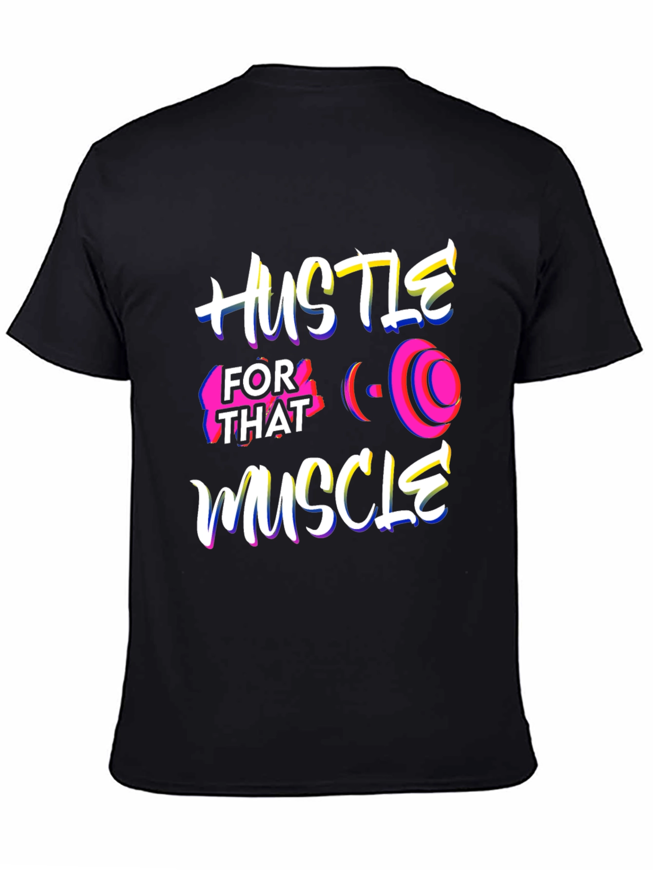 Hustle for That Muscle Graphic Tee - Black