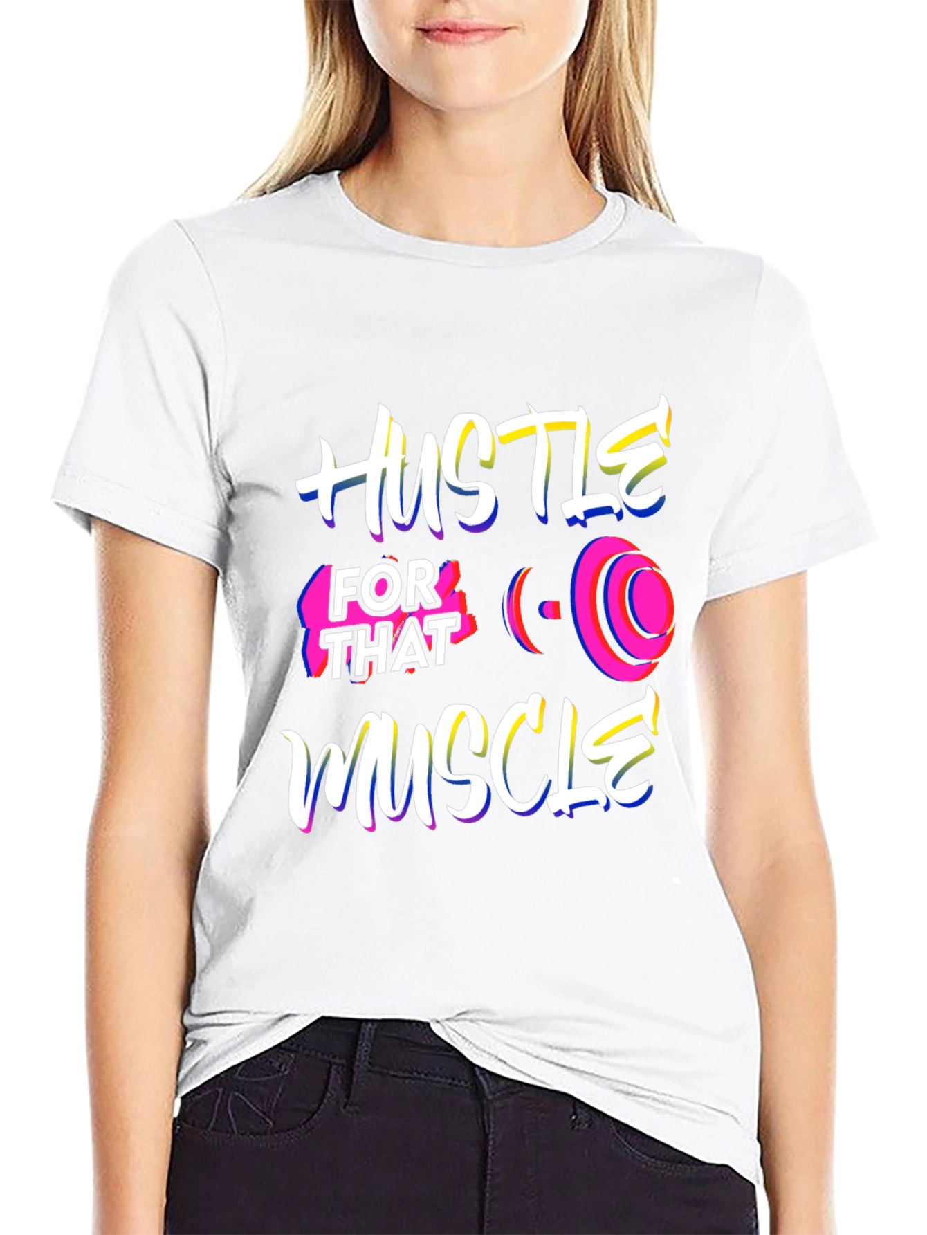 Hustle for That Muscle Graphic Tee - Black