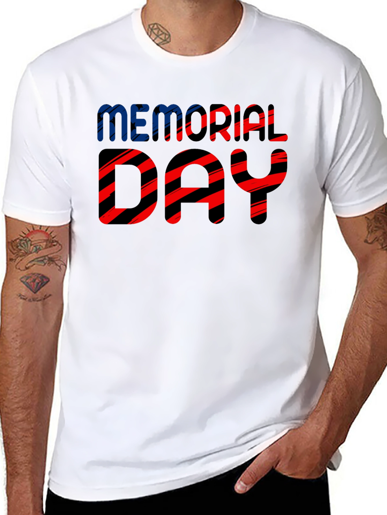 Memorial Day Striped Graphic Tee