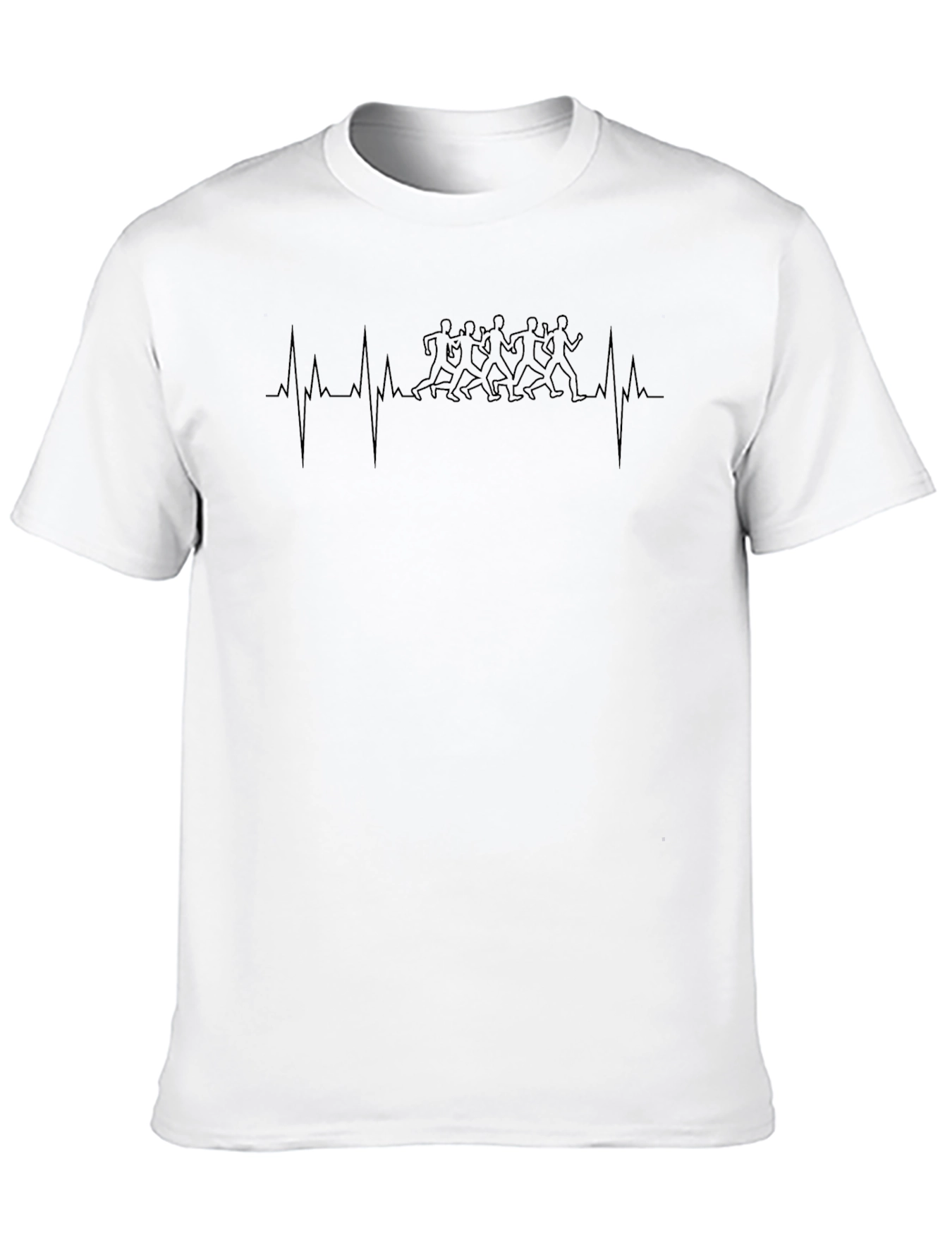 Runner Heartbeat T-Shirt - Black Graphic Tee