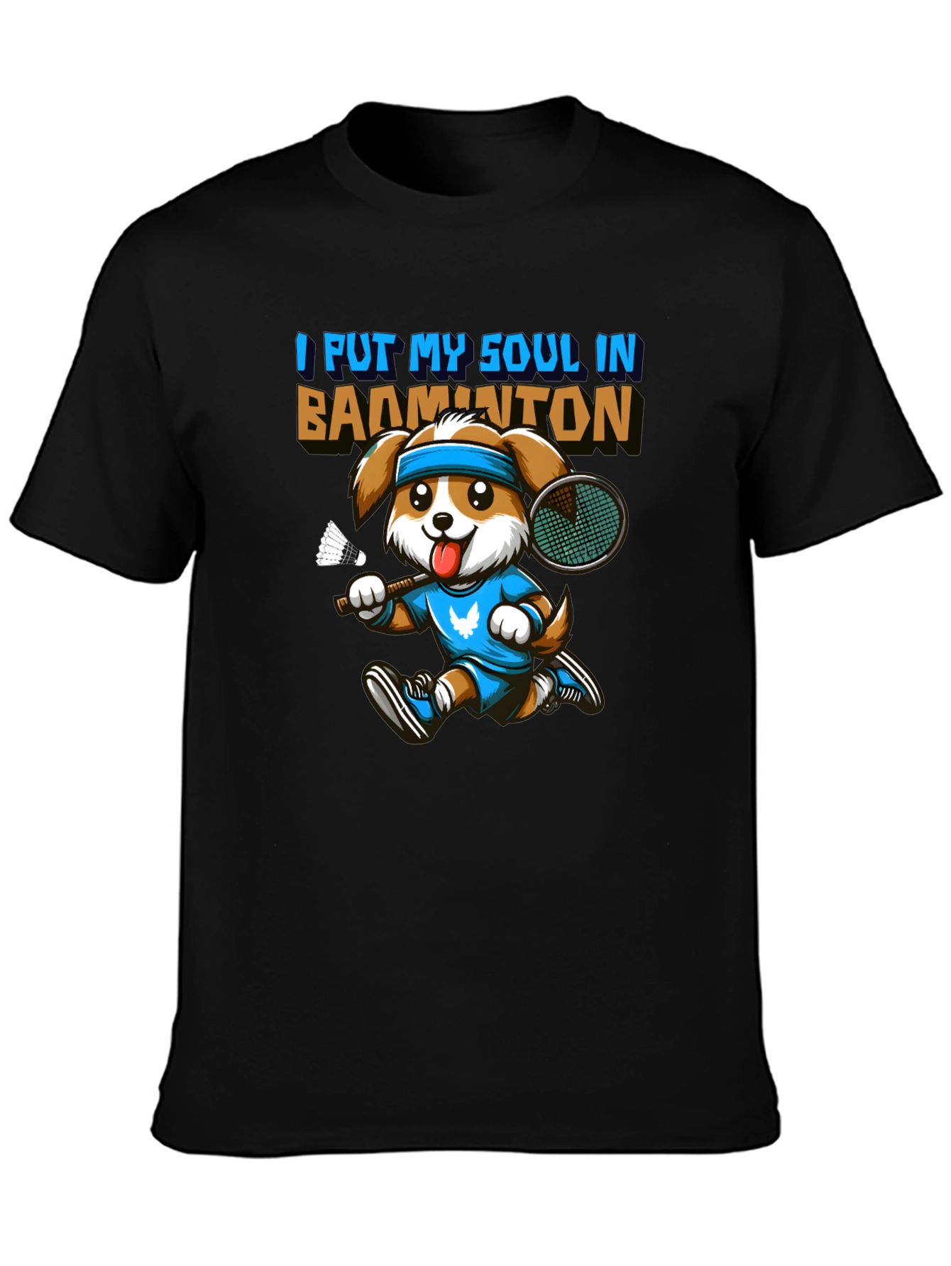 Badminton Dog Graphic Tee