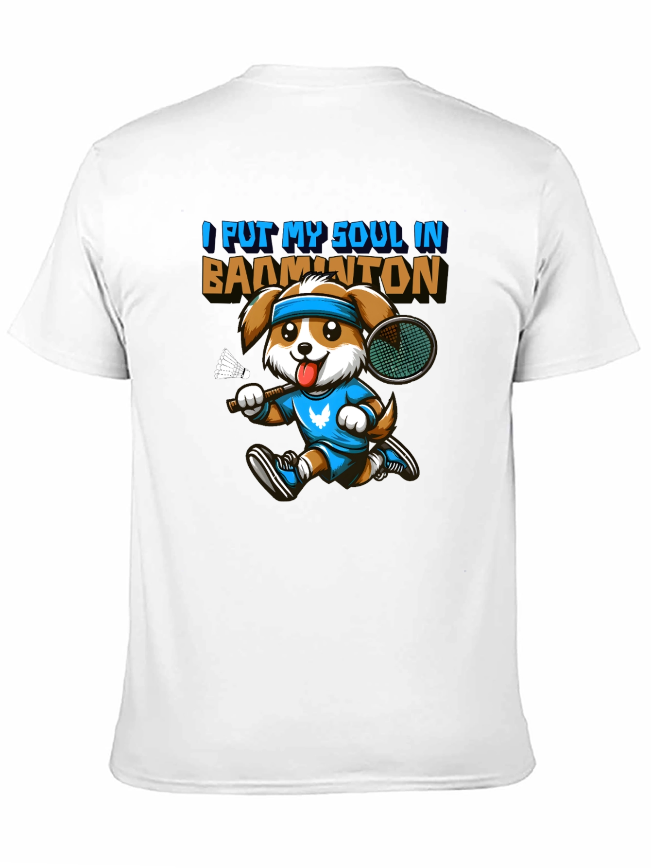 Badminton Dog Graphic Tee