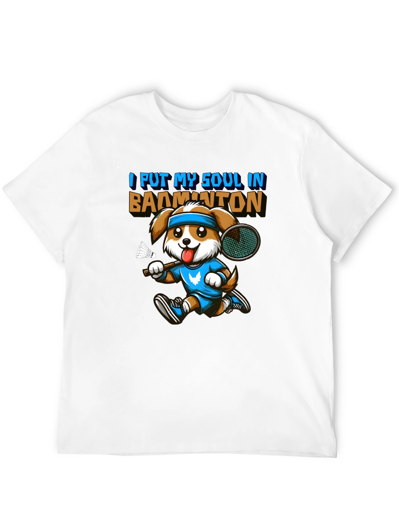 Badminton Dog Graphic Tee