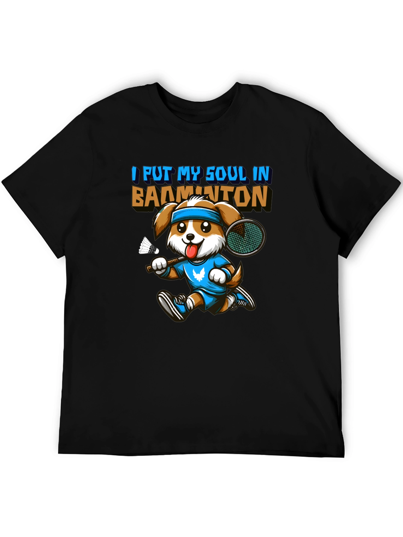 Badminton Dog Graphic Tee