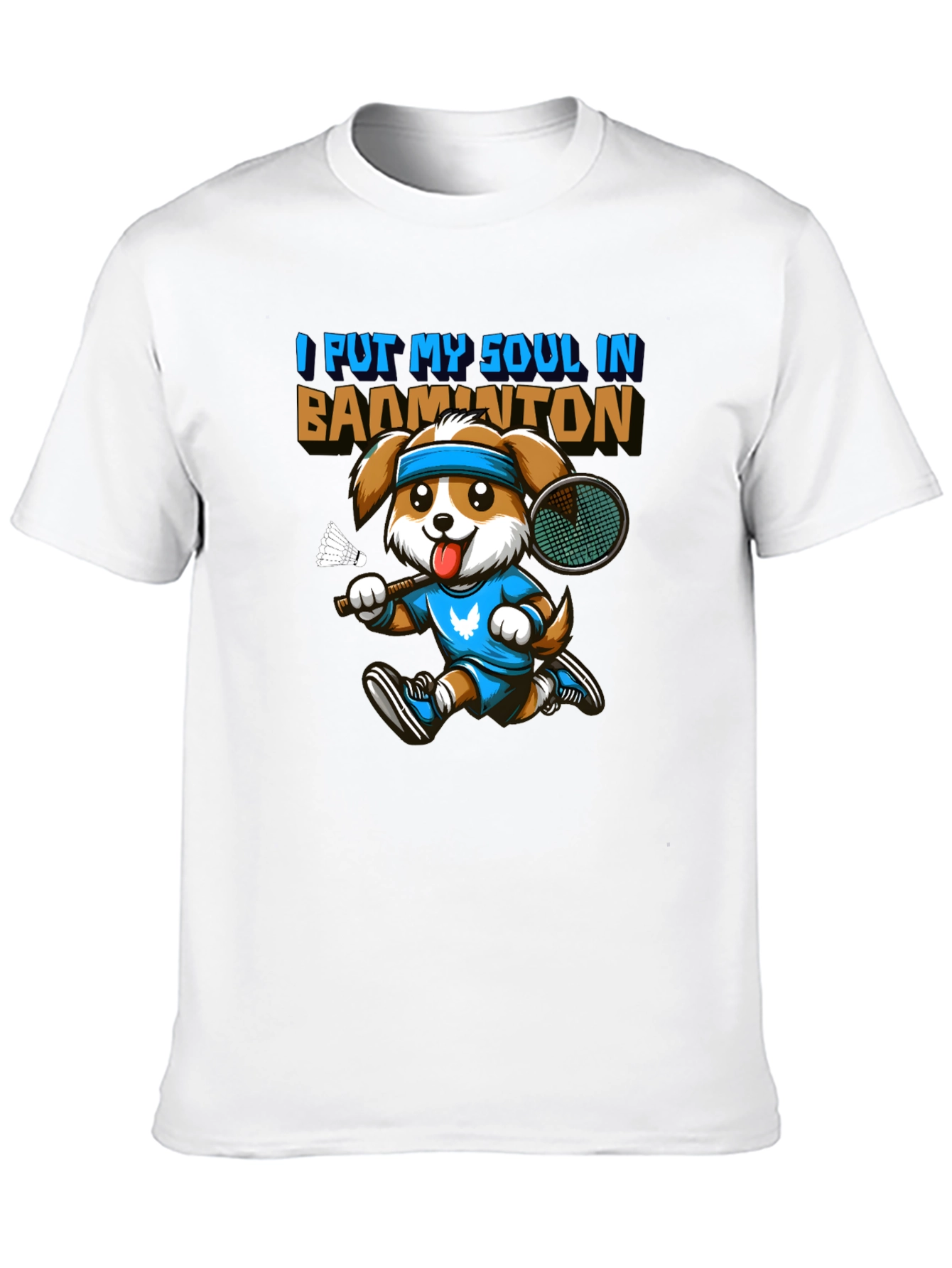 Badminton Dog Graphic Tee