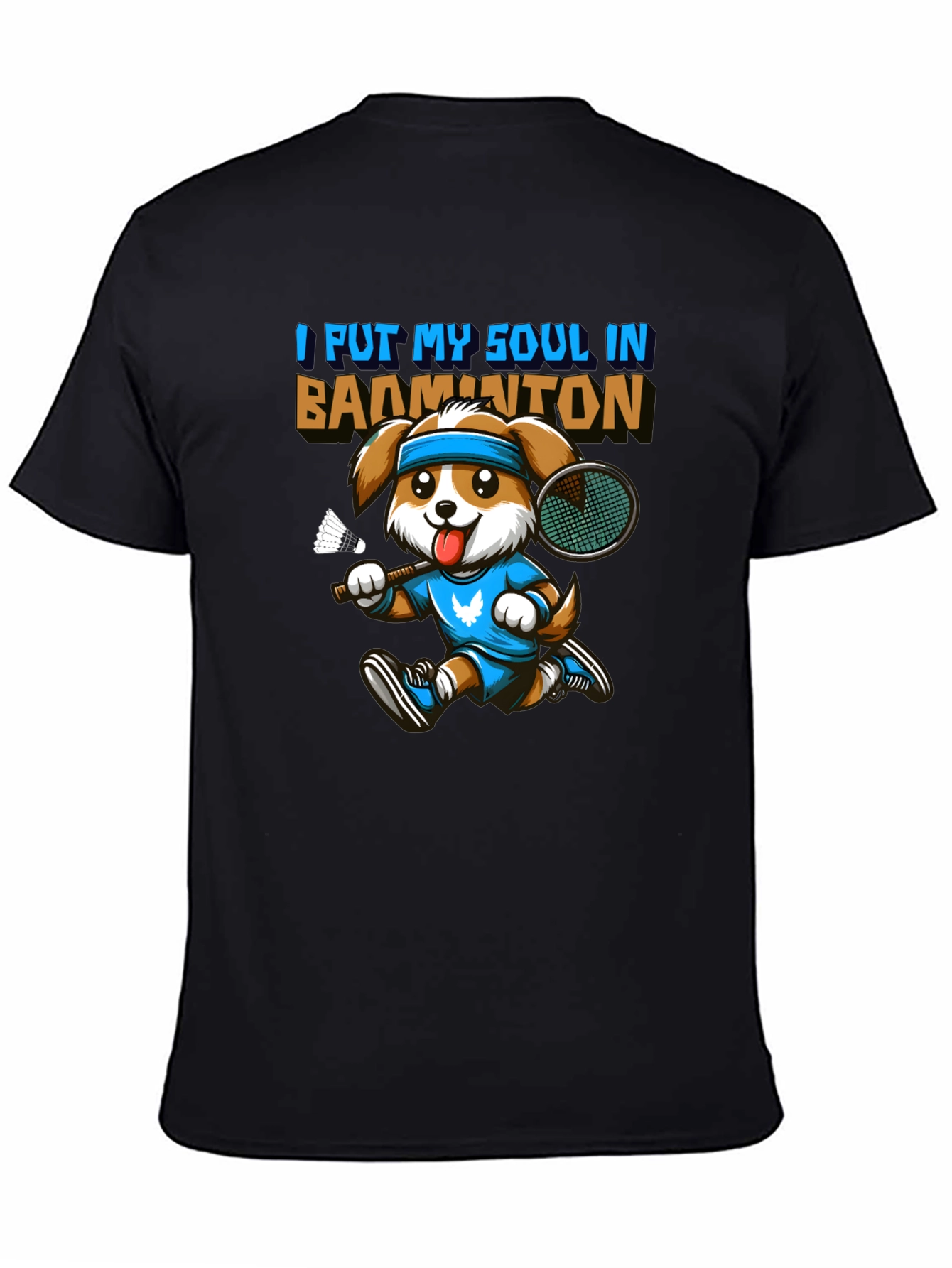 Badminton Dog Graphic Tee