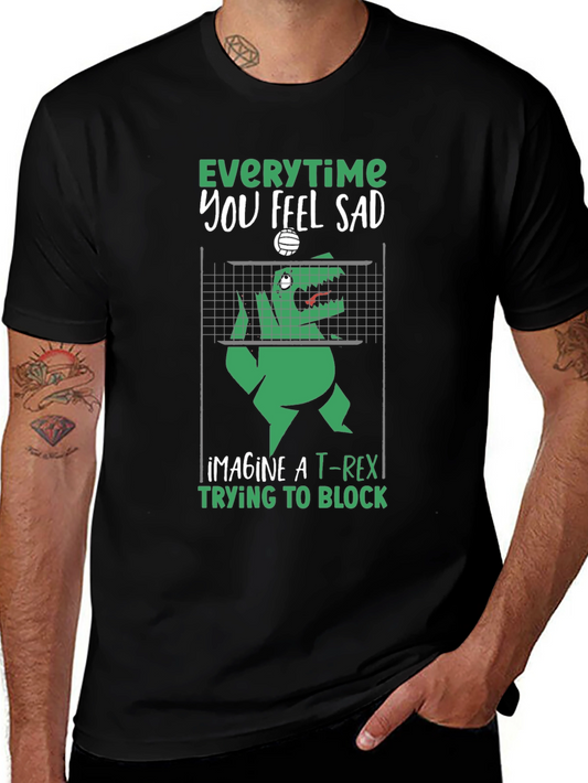 Funny T-Rex Volleyball Graphic Tee
