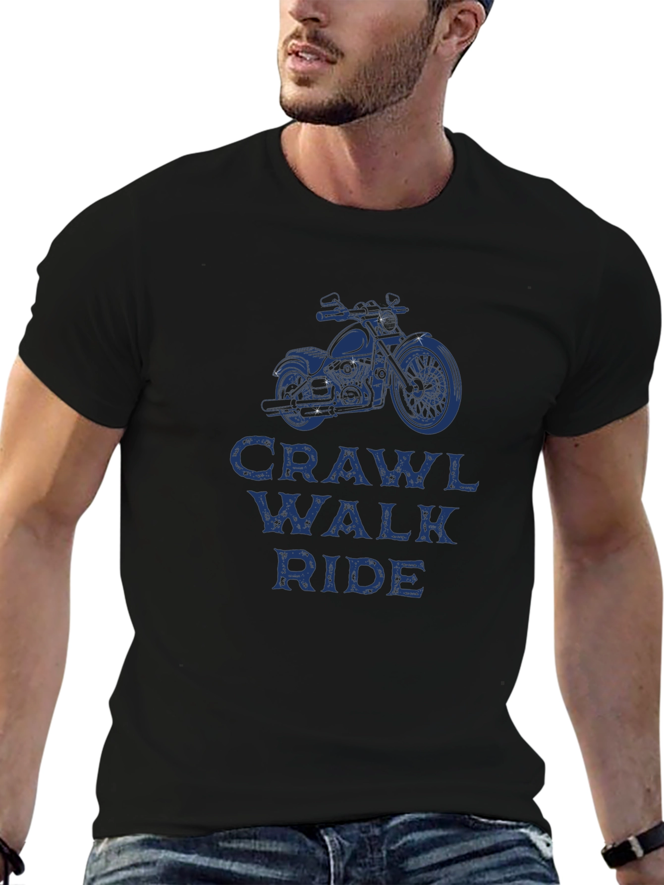Crawl Walk Ride Motorcycle Graphic T-Shirt