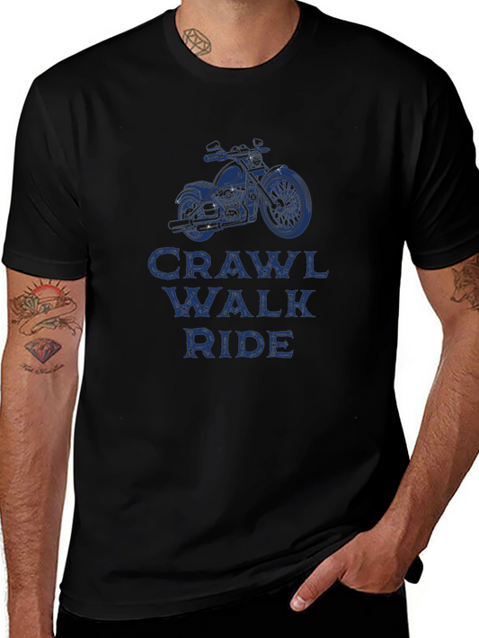 Crawl Walk Ride Motorcycle Graphic T-Shirt