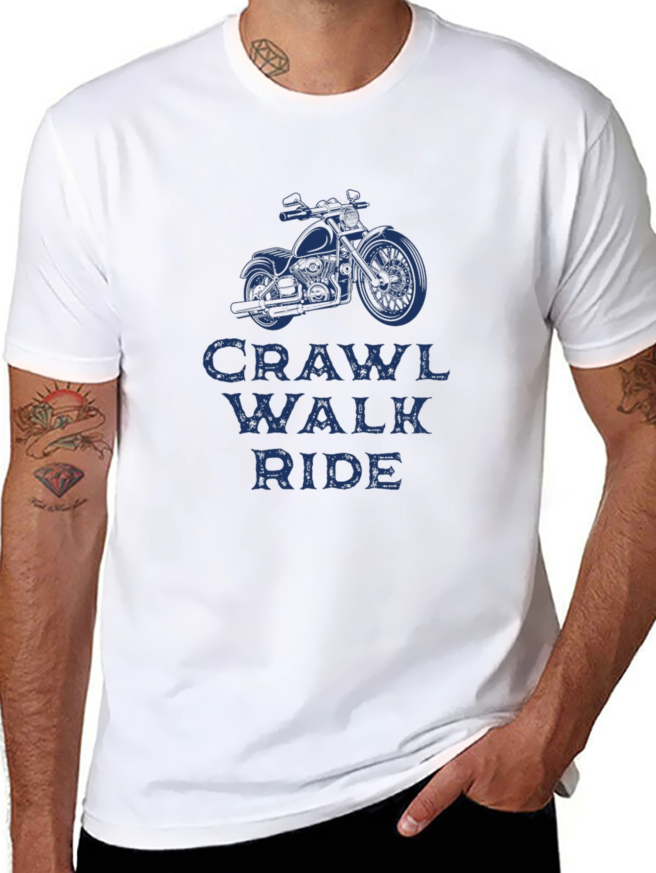 Crawl Walk Ride Motorcycle Graphic T-Shirt