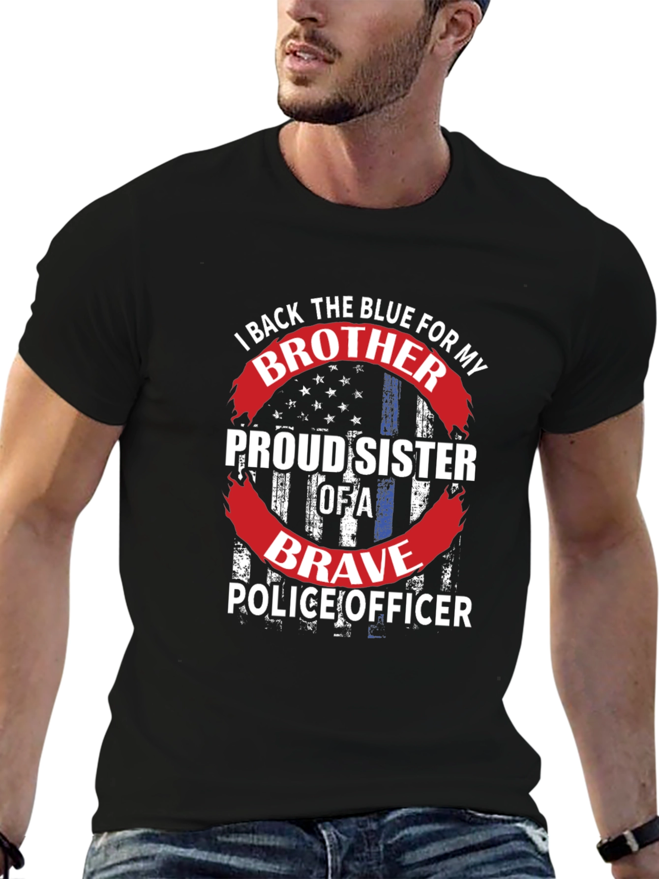 Proud Sister of a Brave Police Officer T-Shirt