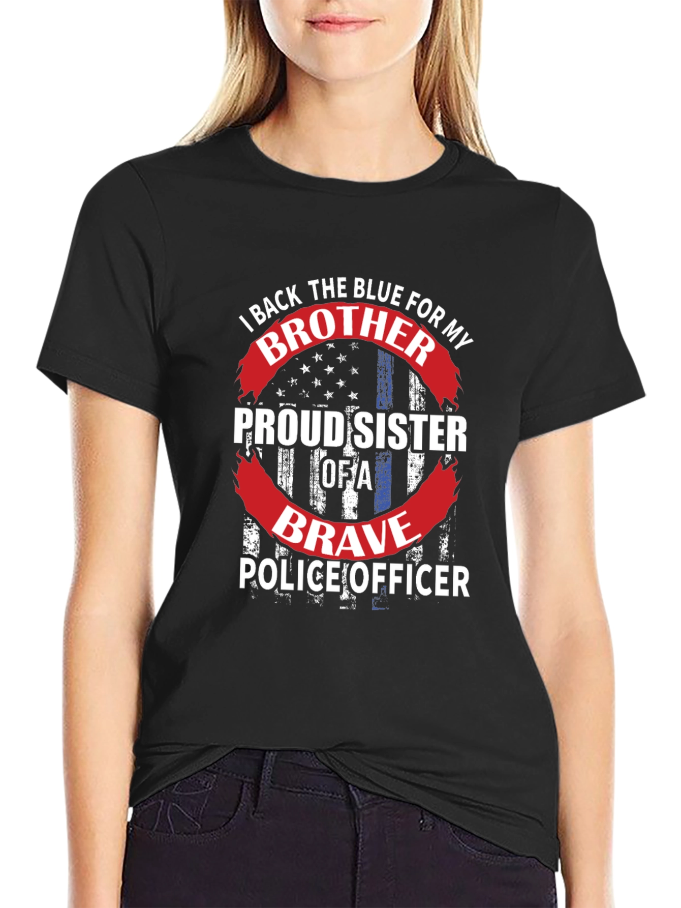 Proud Sister of a Brave Police Officer T-Shirt