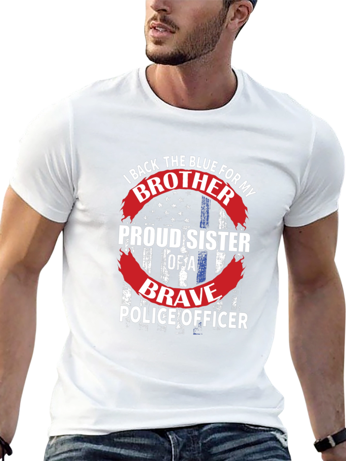 Proud Sister of a Brave Police Officer T-Shirt