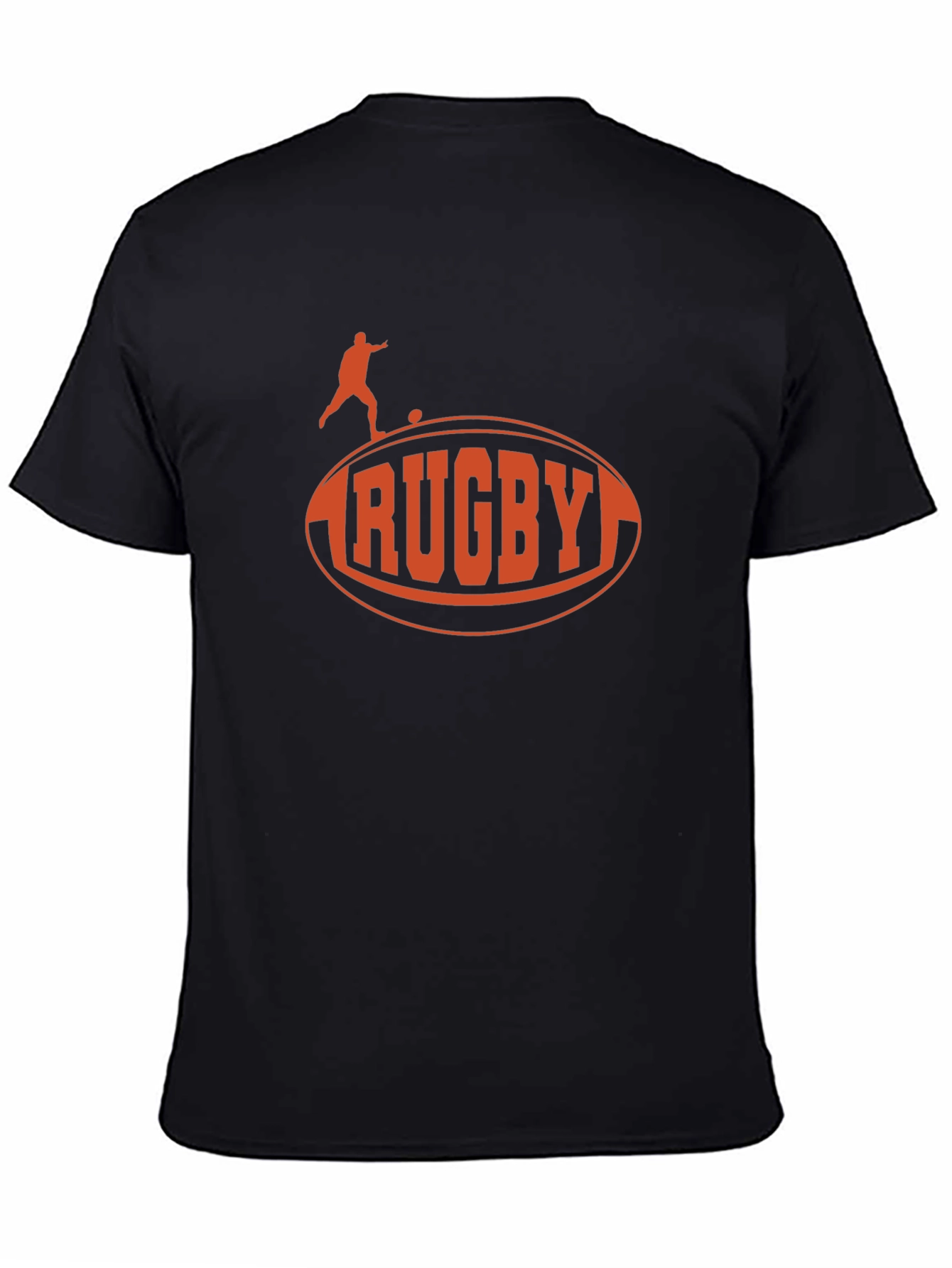 Rugby Graphic Tee - Black Cotton T-Shirt