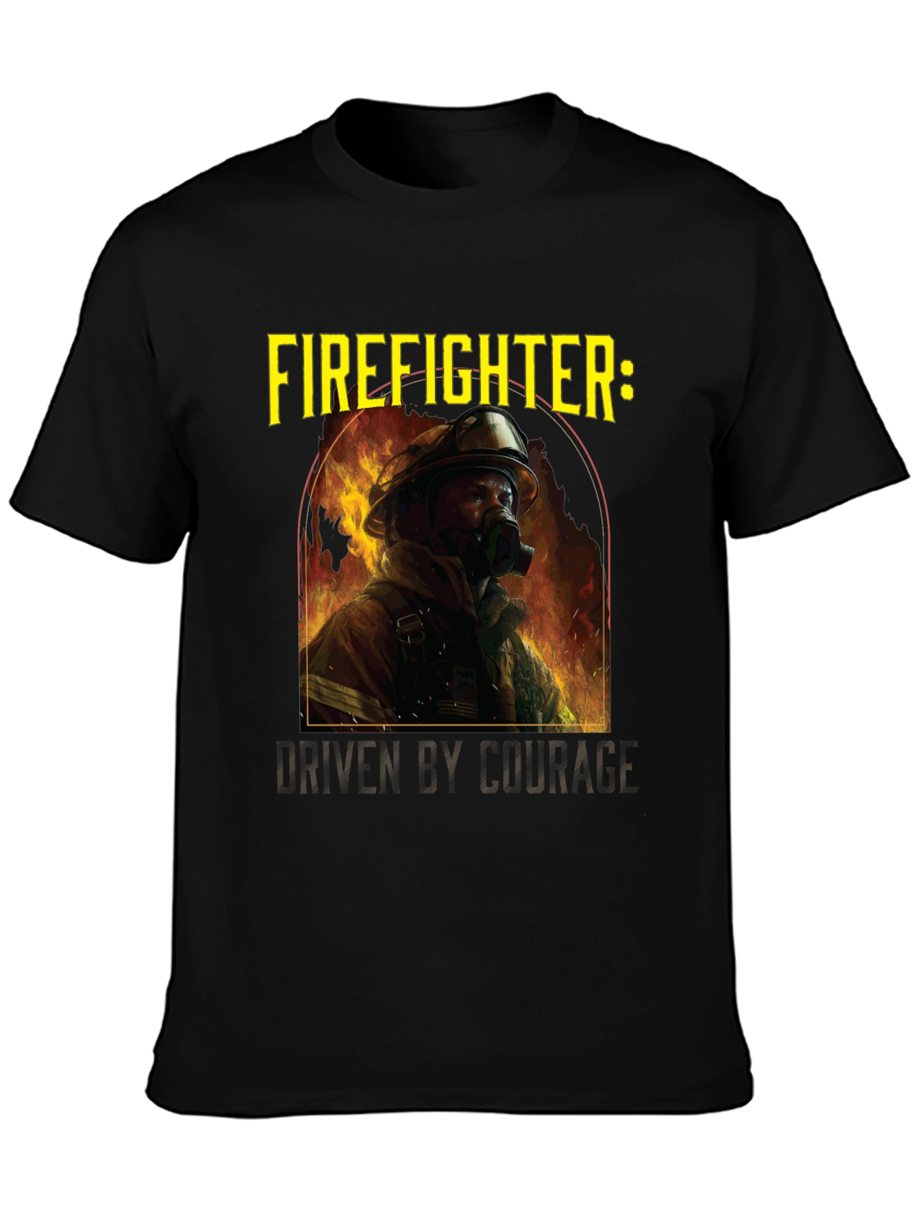 Firefighter Driven By Courage Black T-Shirt