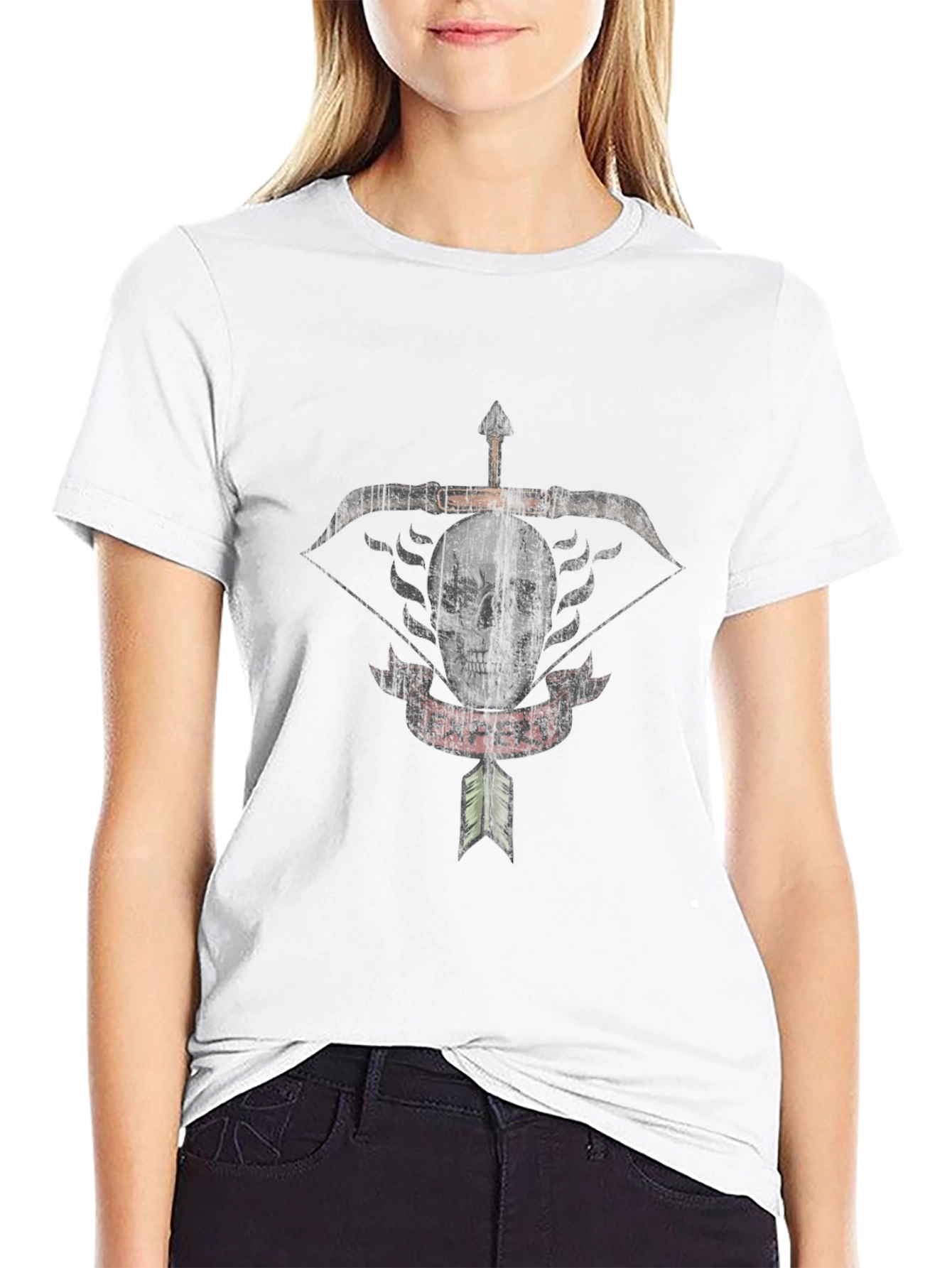 Expert Archer Skull Graphic T-Shirt - Black Cotton Tee