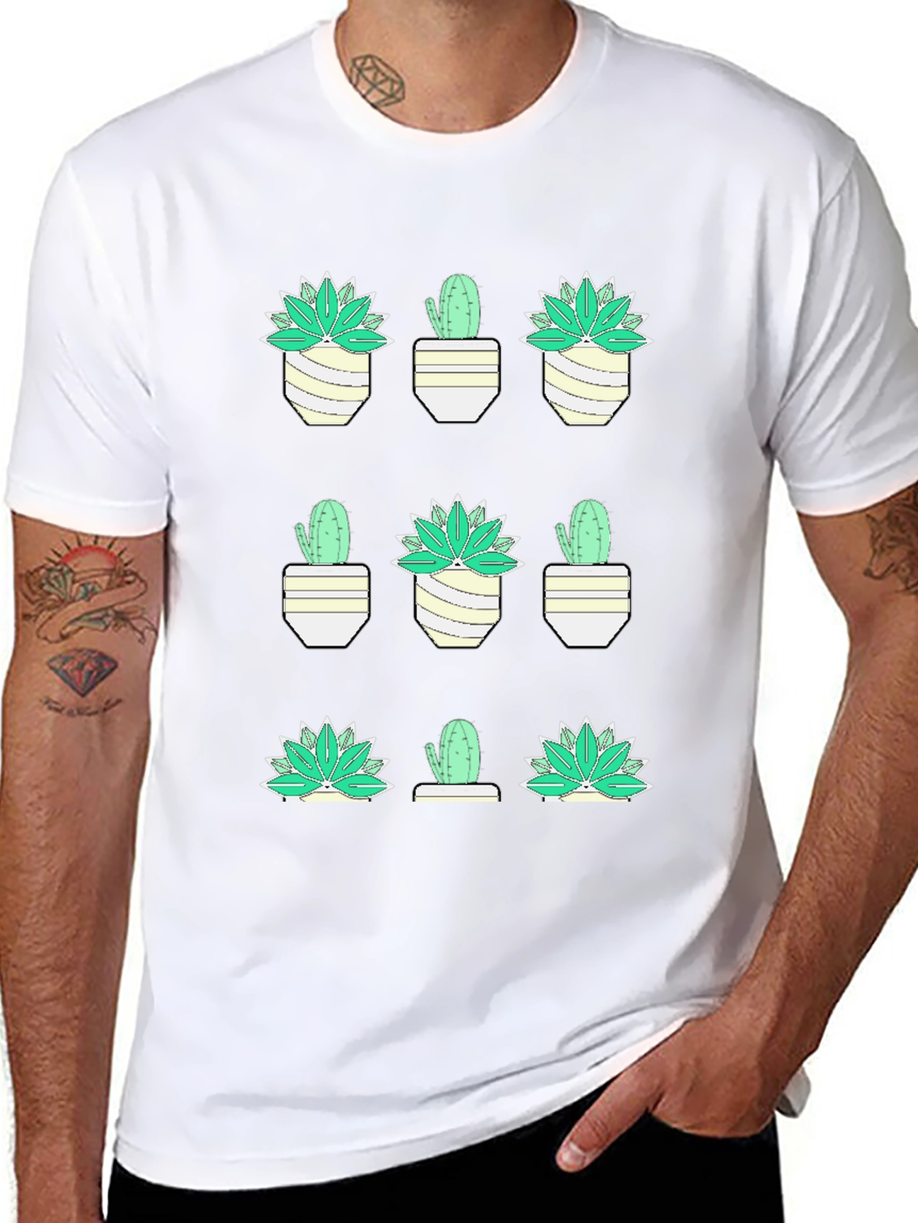 Cactus Plant Graphic Tee - Trendy Desert Style